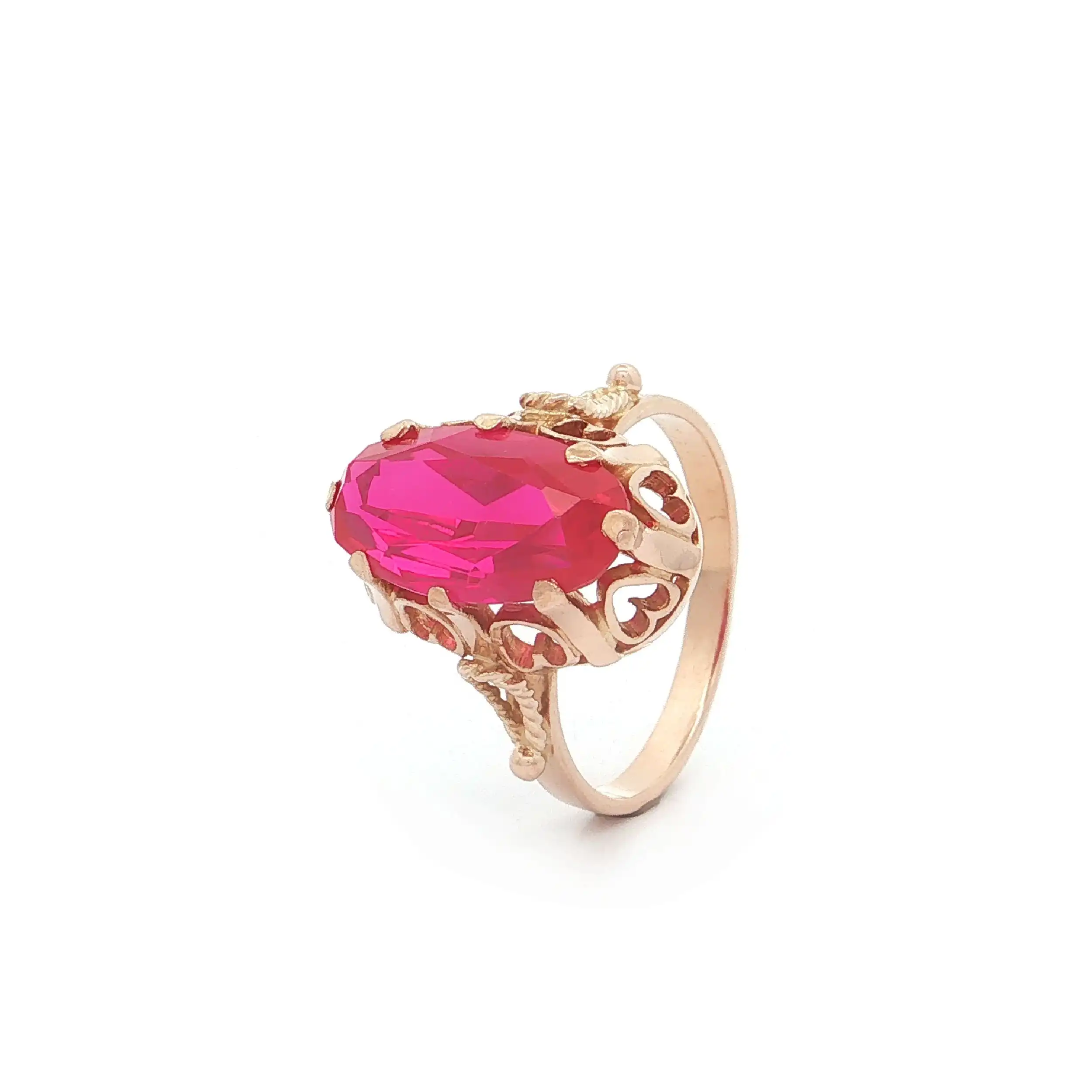 Ring Roségold mit synthetischem Korund