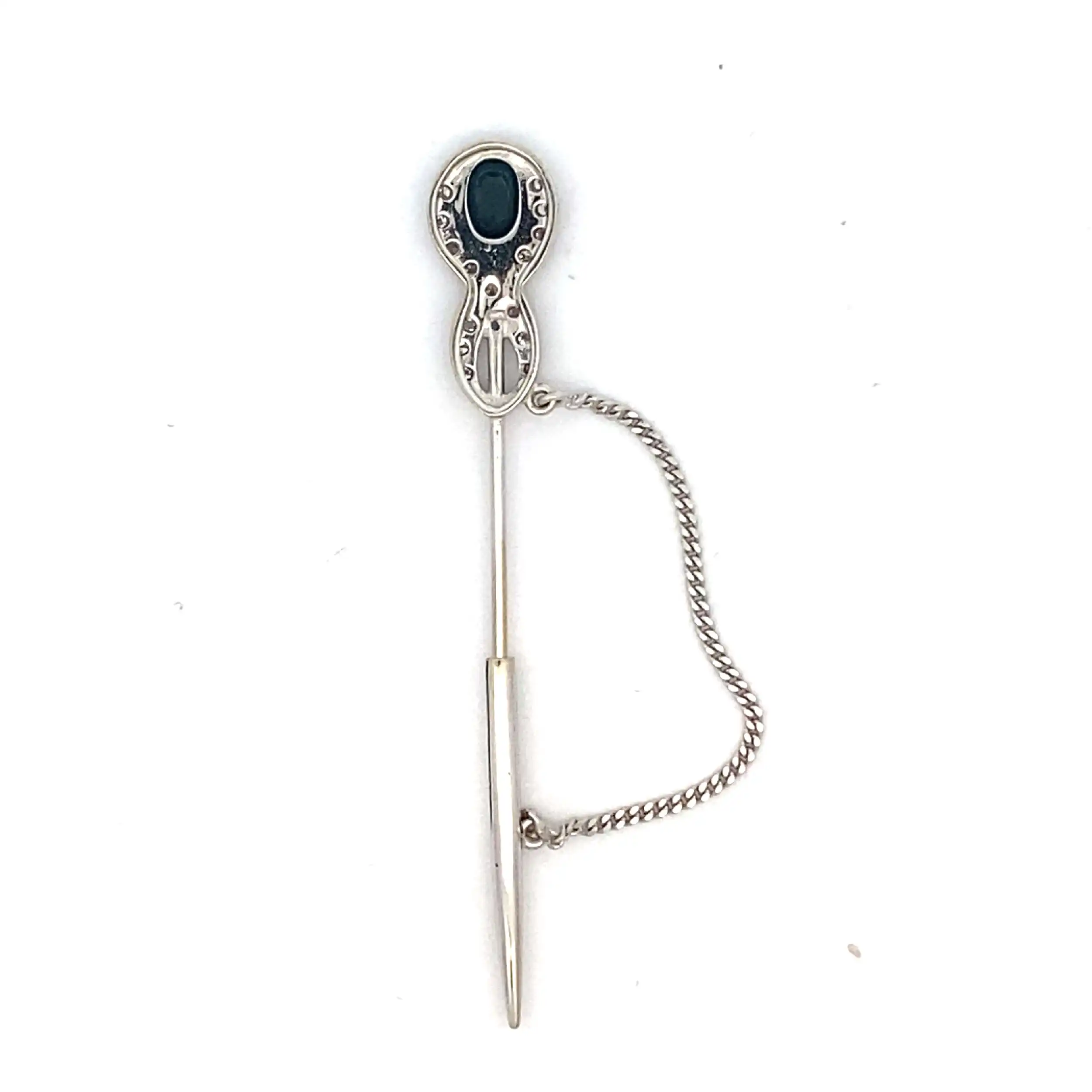 Anstecknadel Weißgold mit Diamanten und Saphir Anstecknadel Weißgold mit Diamanten und Saphir