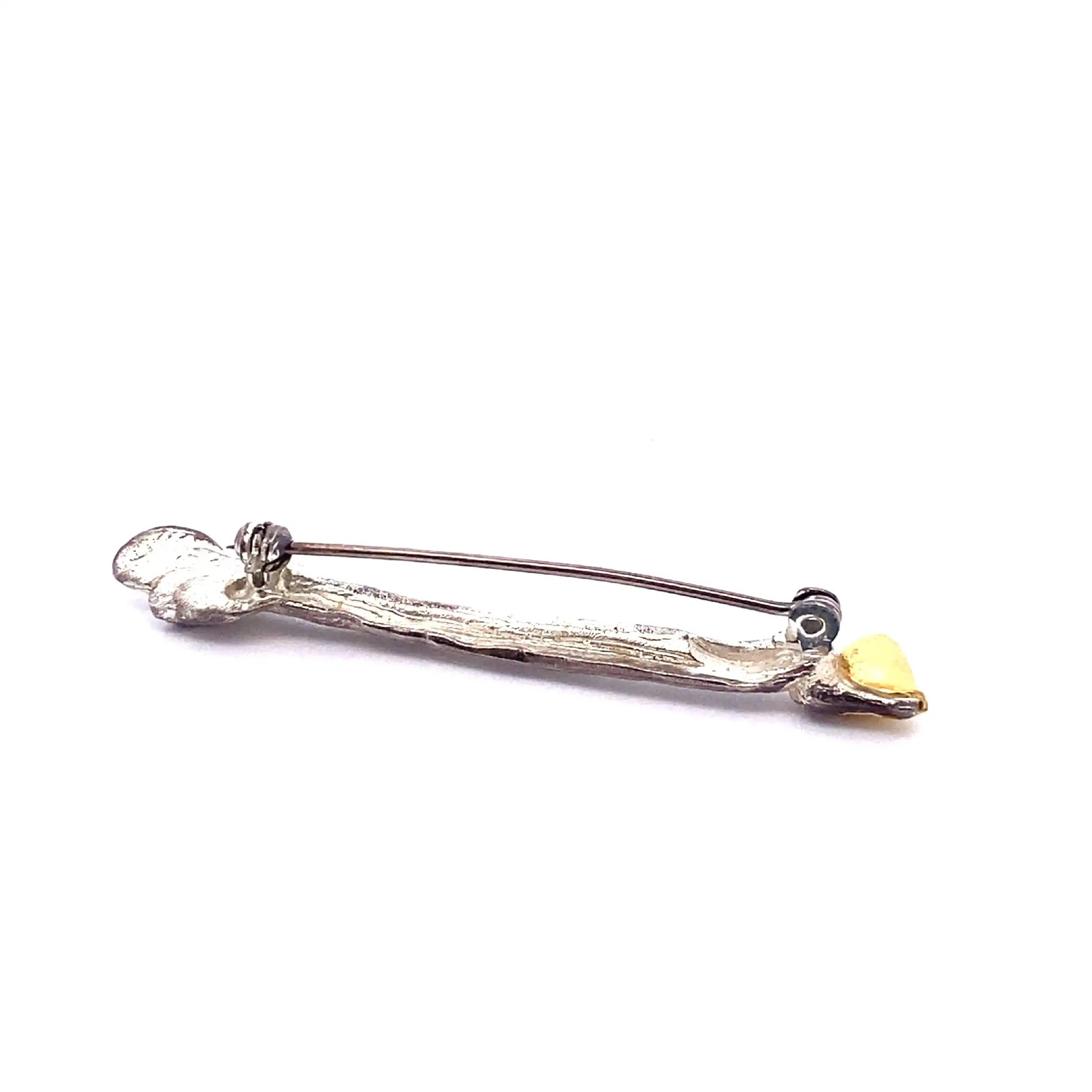 Brosche Bicolor Silber mit Gelbgold Brosche Bicolor Silber mit Gelbgold
