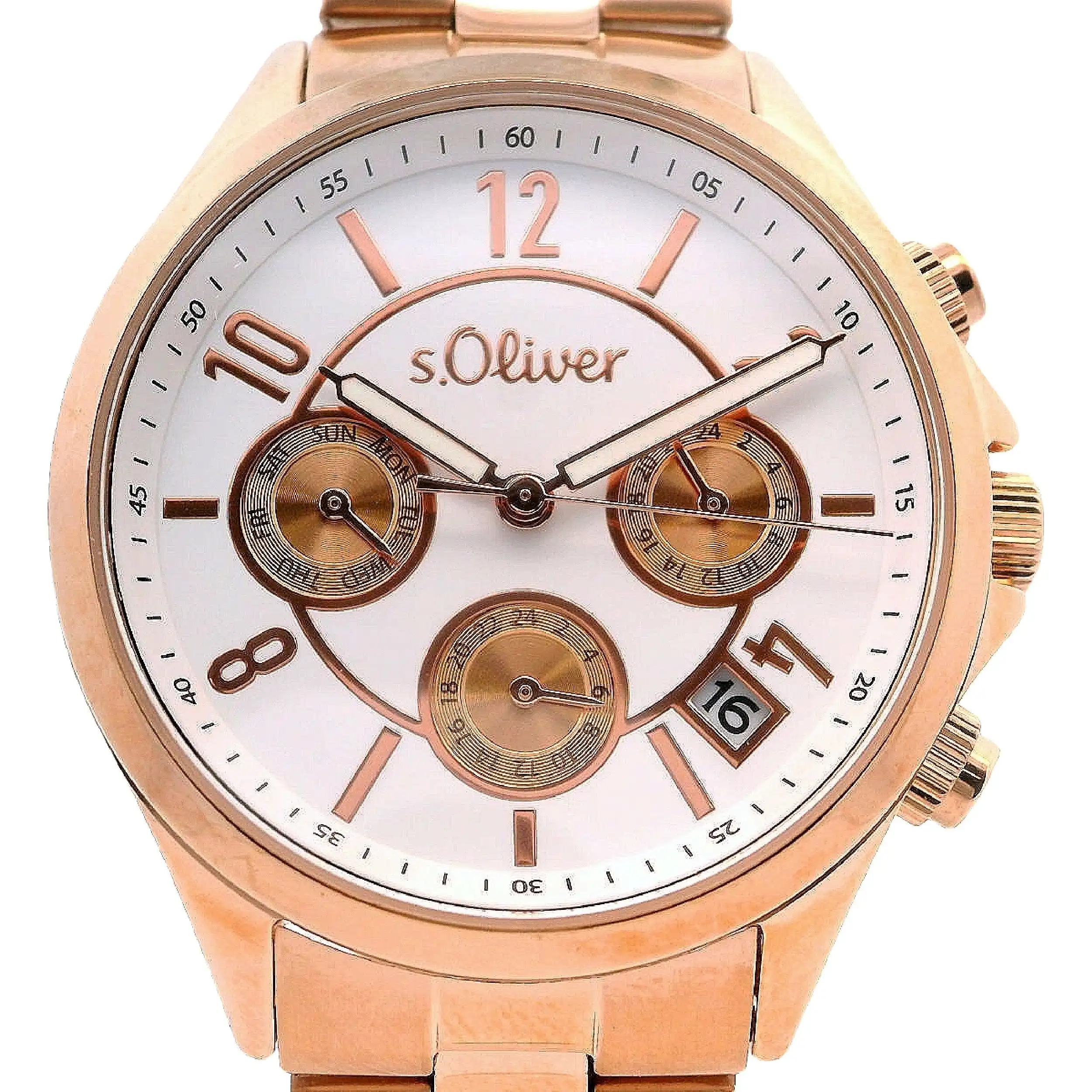 Damenuhr s.Oliver Stahl Rose vergoldet
