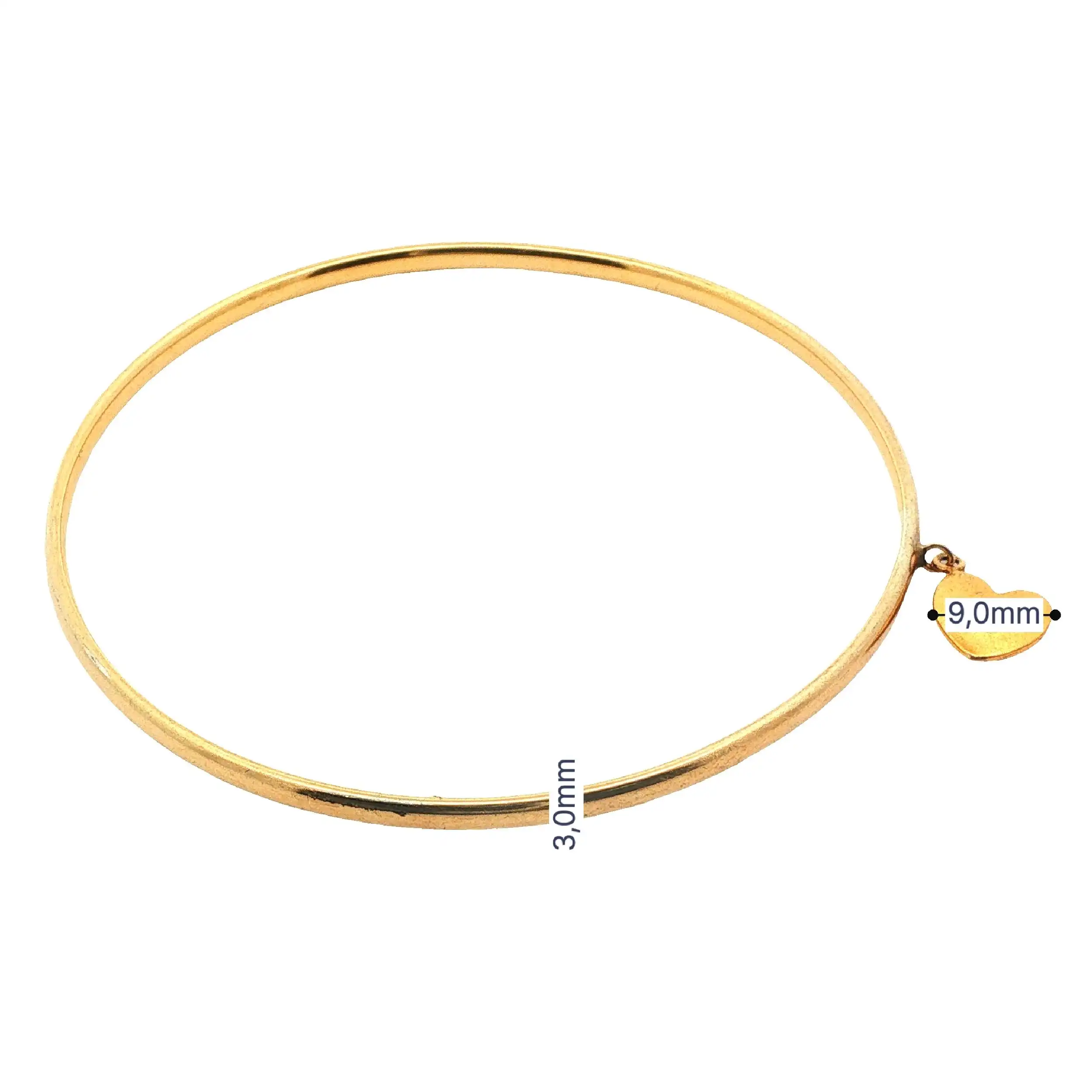 Armreif Silber mit Herz vergoldet