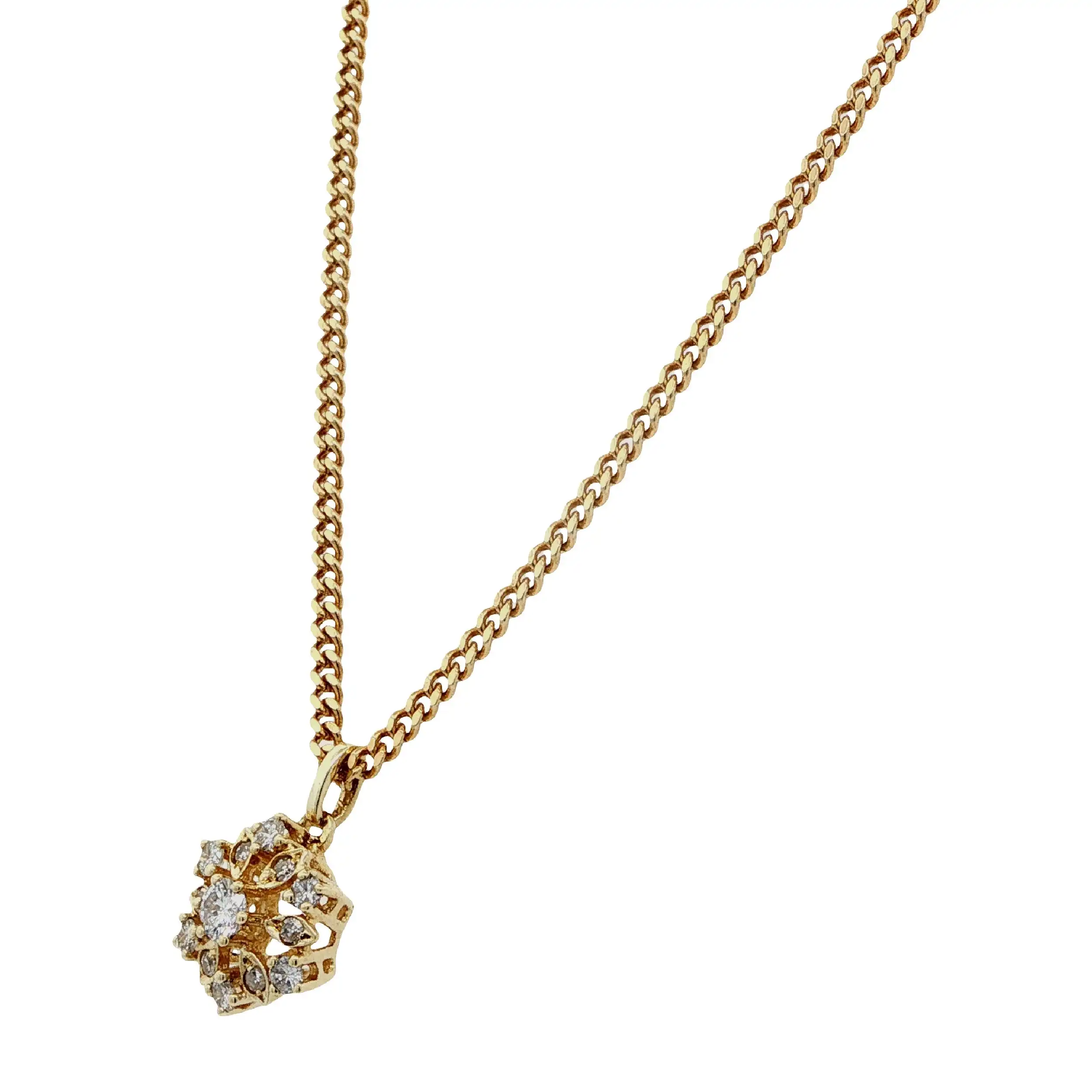 Panzerkette Gelbgold mit Anhänger & Brillanten