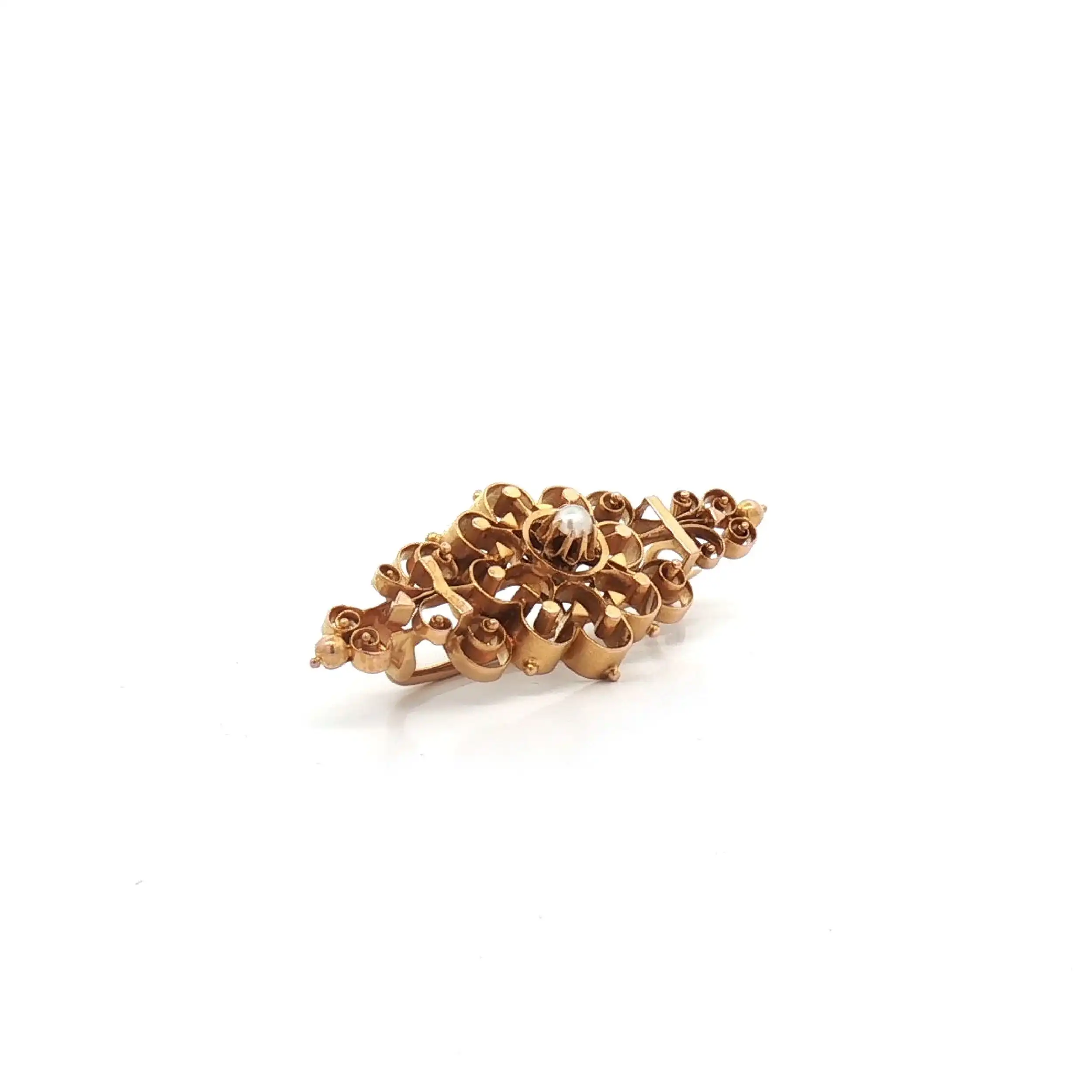 Brosche Gelbgold mit Perle Brosche Gelbgold mit Perle