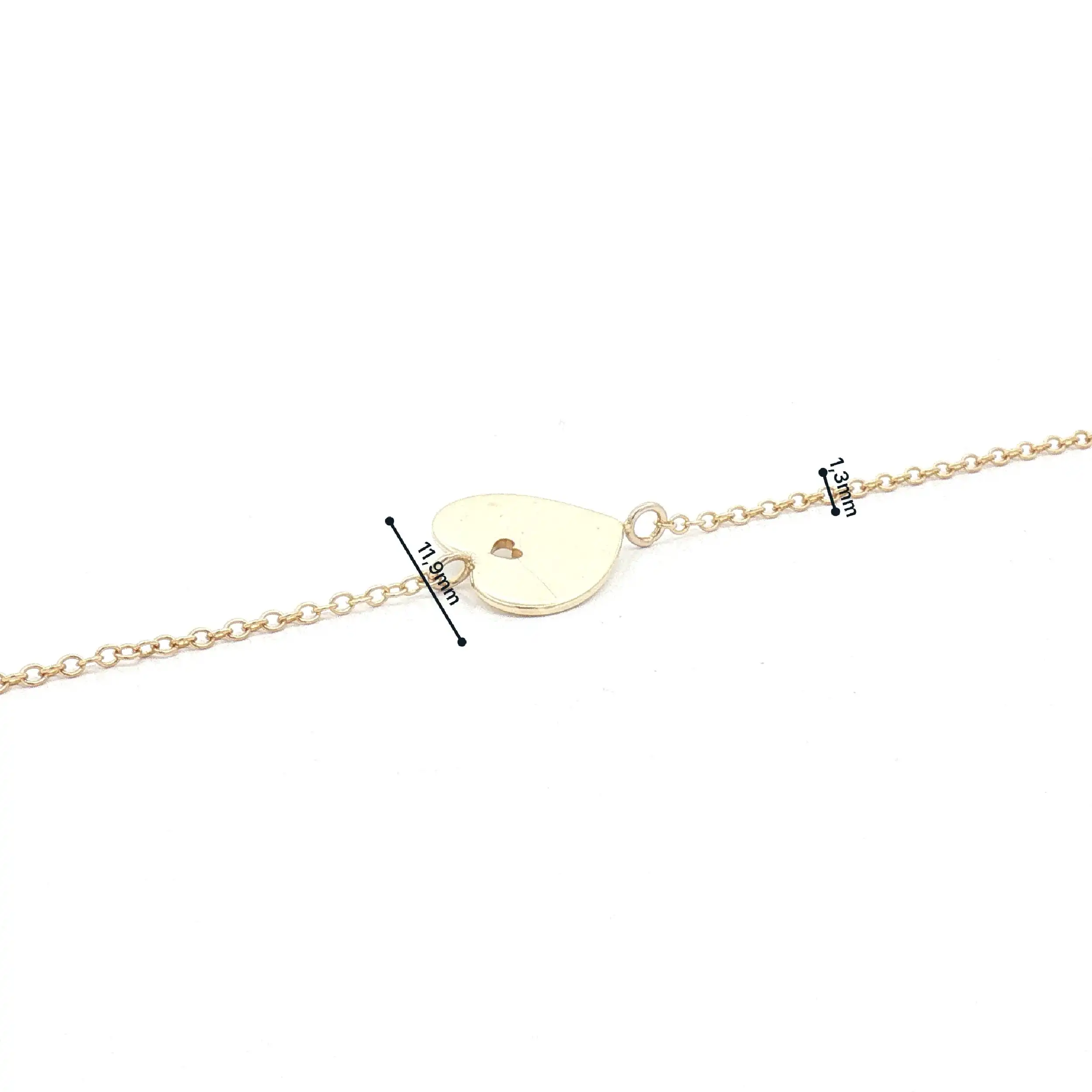 Ankerarmband Gelbgold mit Herz Anhänger Ankerarmband Gelbgold mit Herz Anhänger
