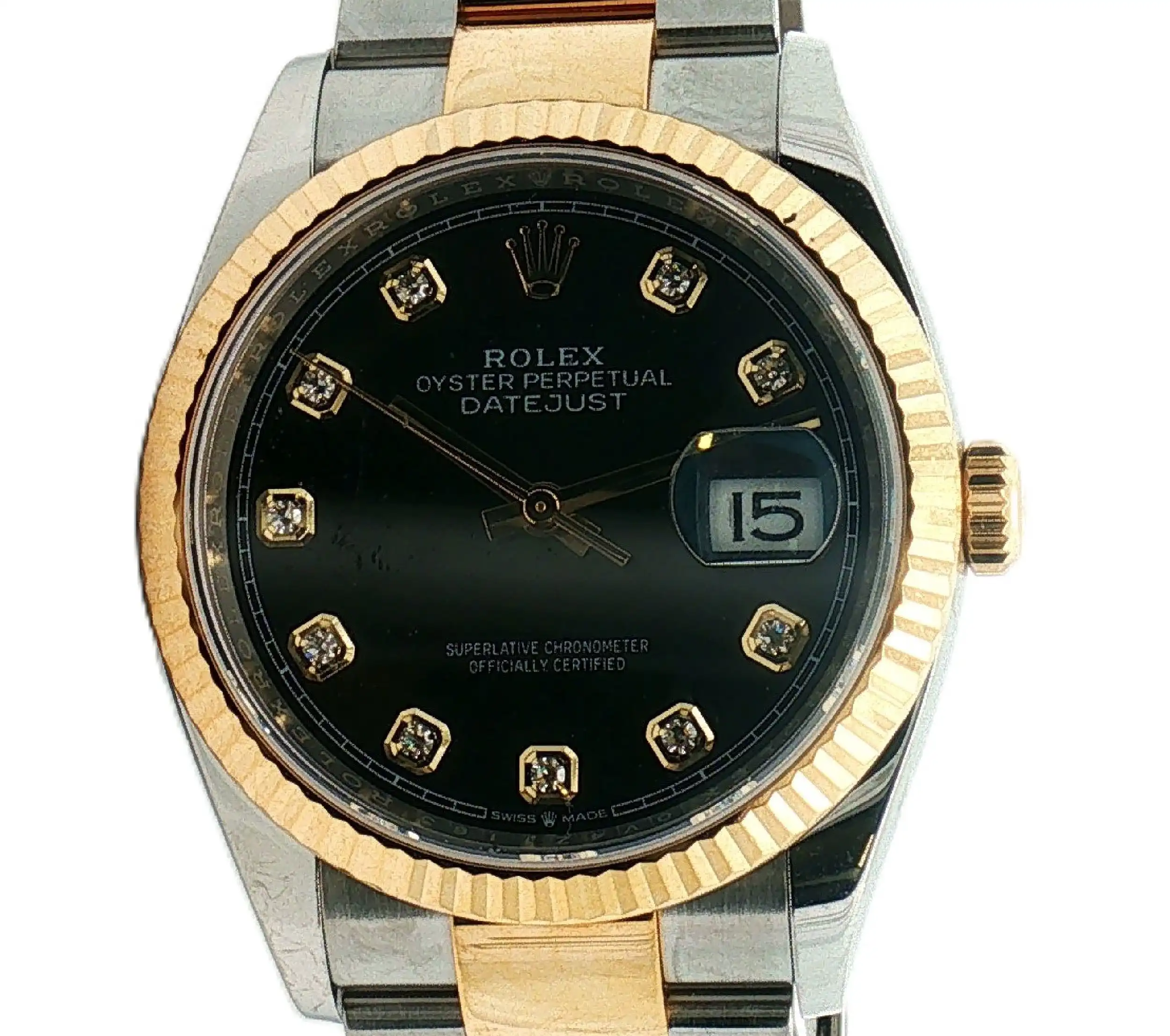 Damenuhr Rolex Datejust Bicolor mit Diamant Ziffernblatt Damenuhr Rolex Datejust Bicolor mit Diamant Ziffernblatt