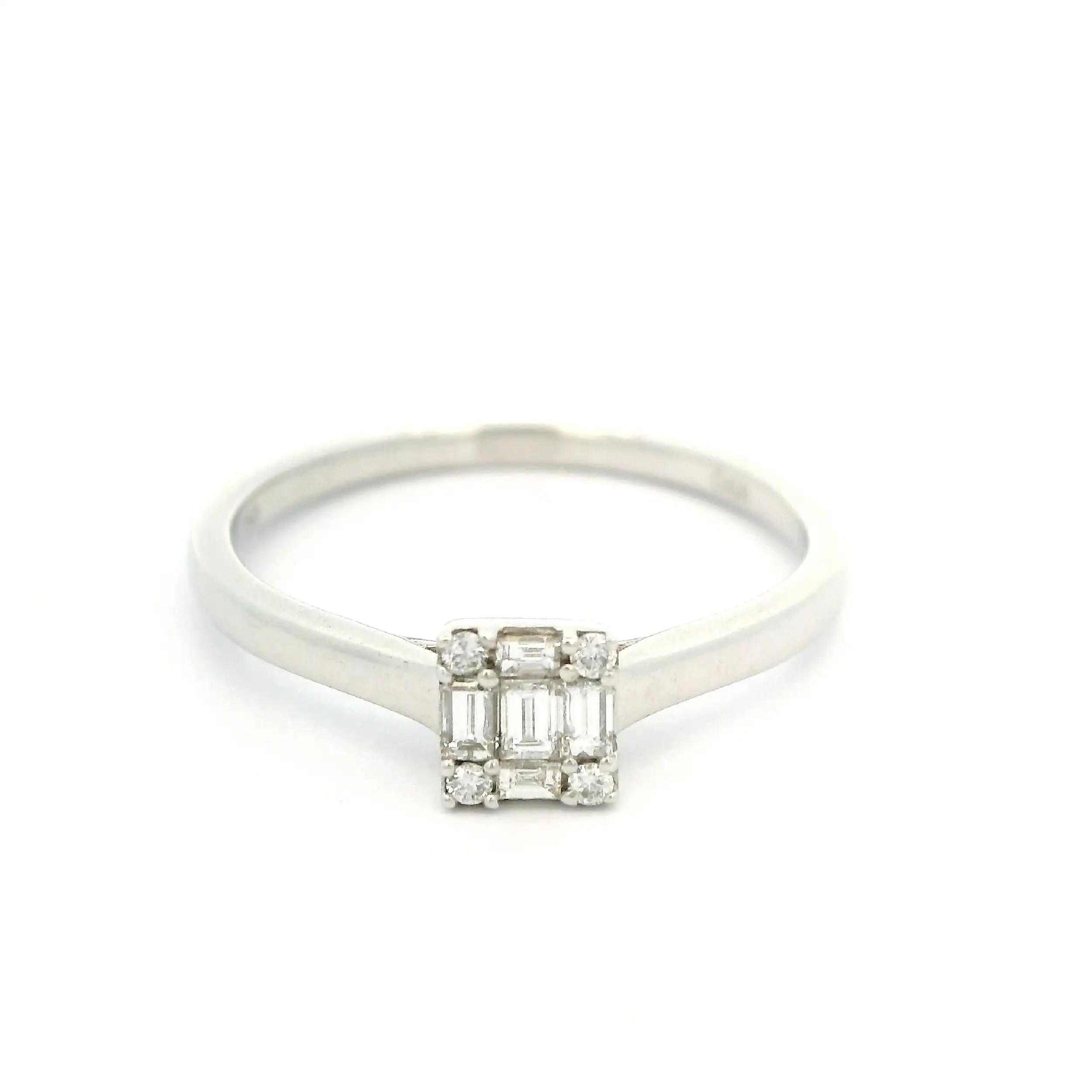 Ring Weißgold mit Brillanten und Baguette Diamanten Ring Weißgold mit Brillanten und Baguette Diamanten