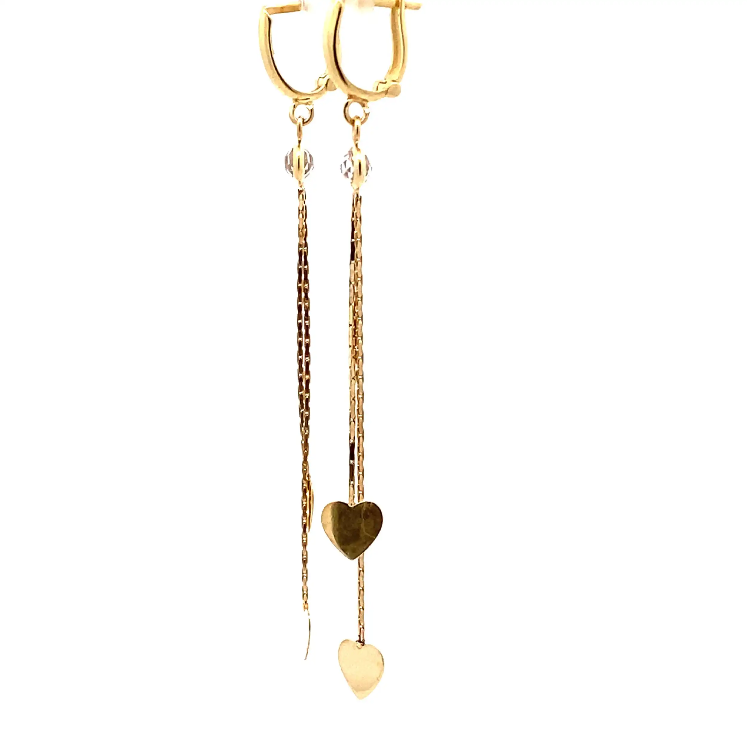 Ohrhänger Gelbgold mit Herzen und Zirkonia Ohrhänger Gelbgold mit Herzen und Zirkonia