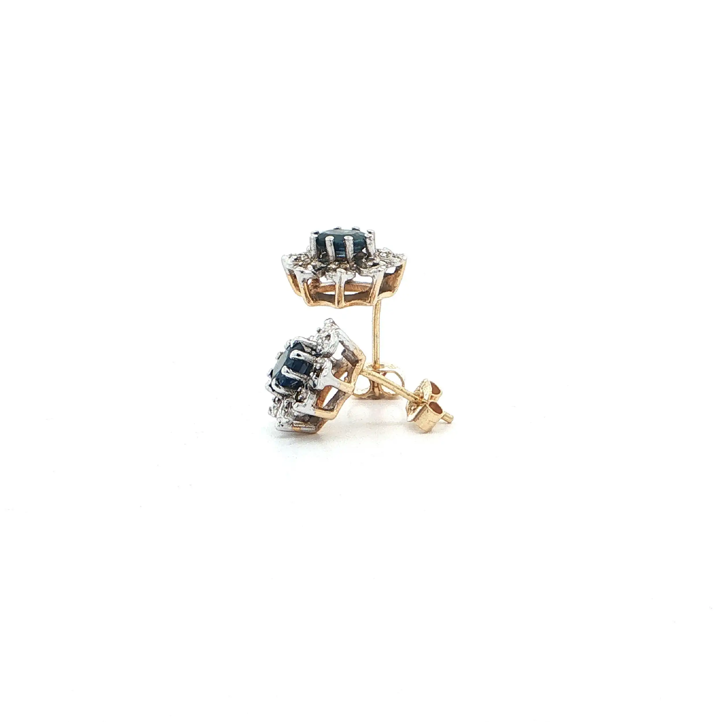 Ohrstecker Bicolor mit Saphir & Diamanten Ohrstecker Bicolor mit Saphir & Diamanten
