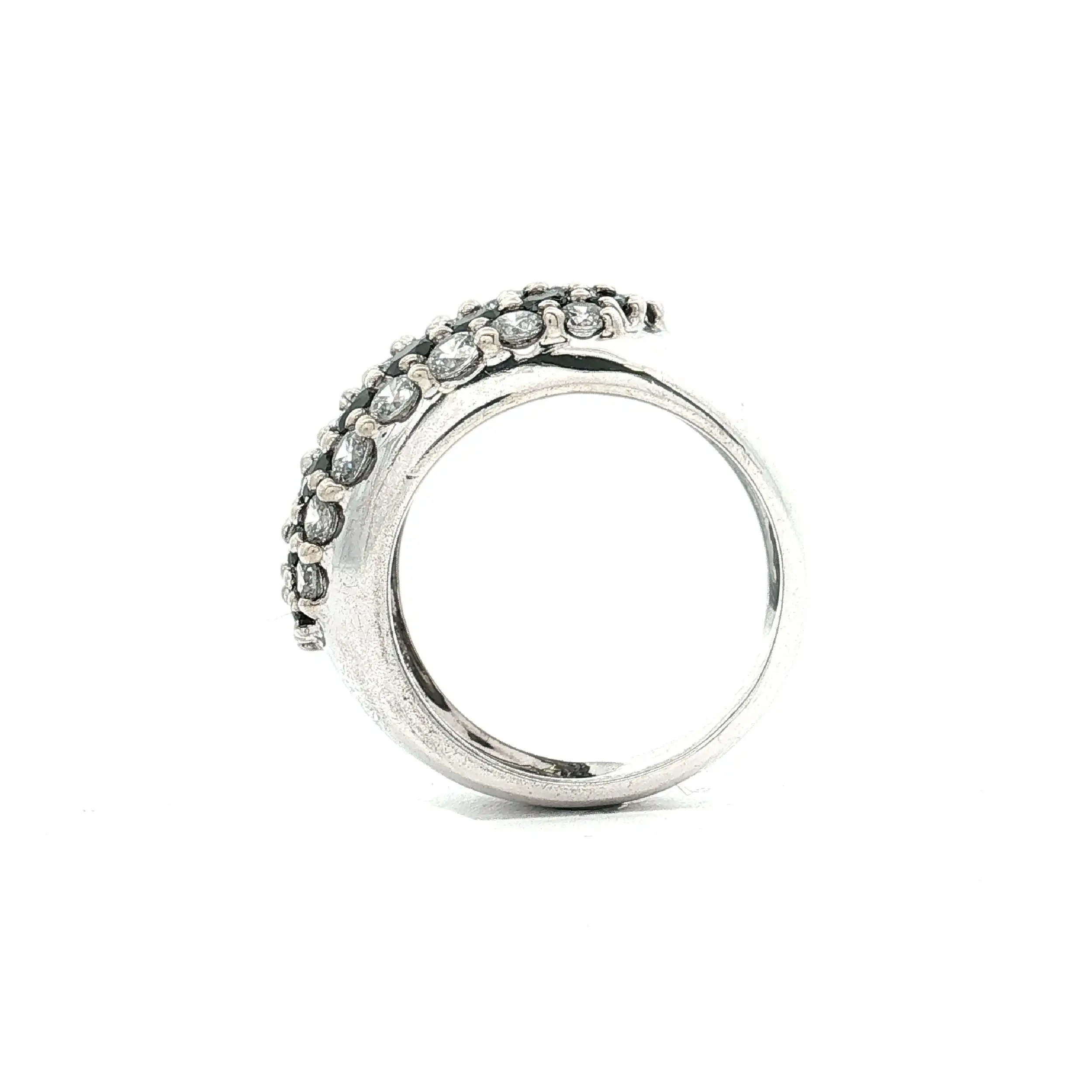 Ring Silber mit schwarzen und weißen Zirkonia