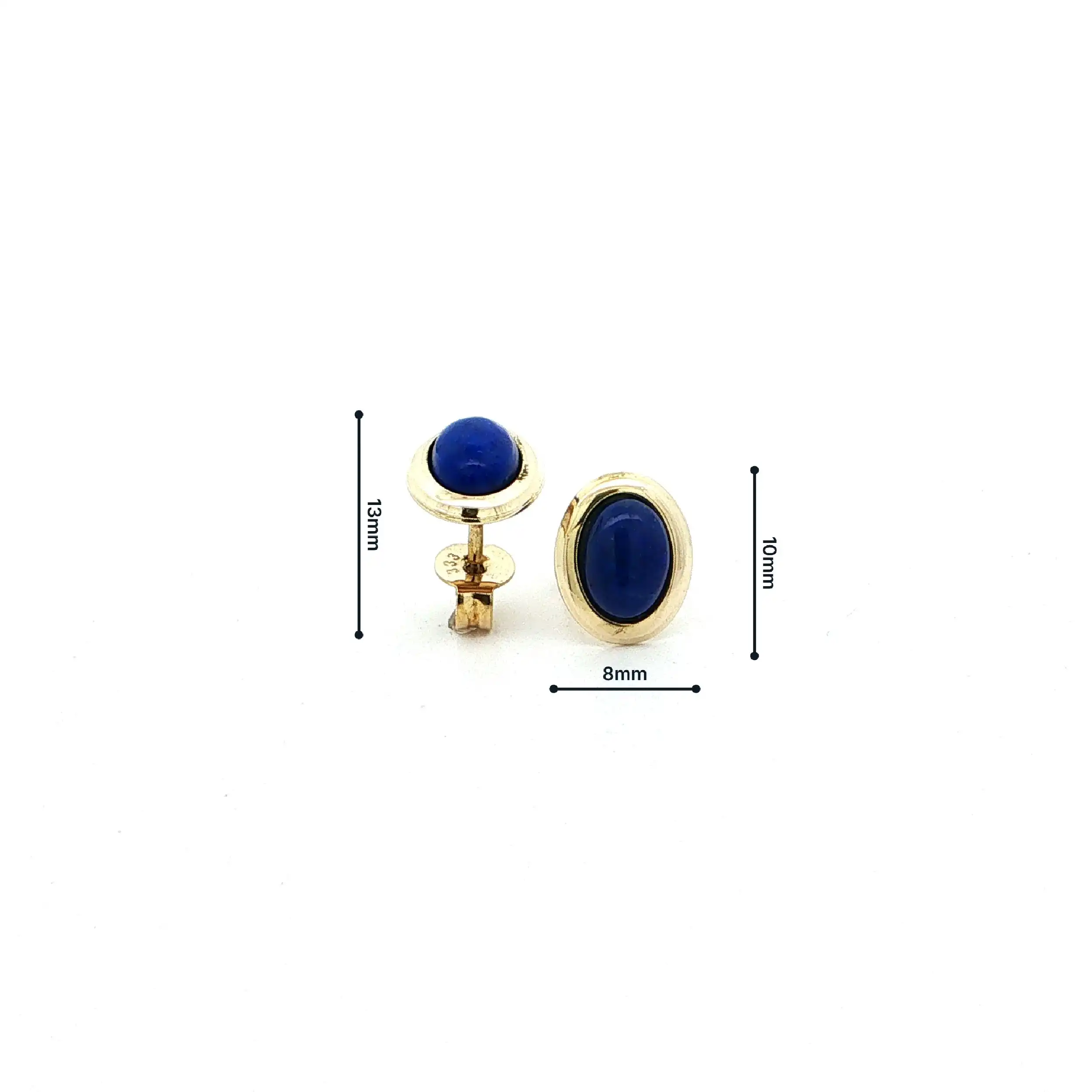 Ohrstecker Gelbgold mit Lapislazuli