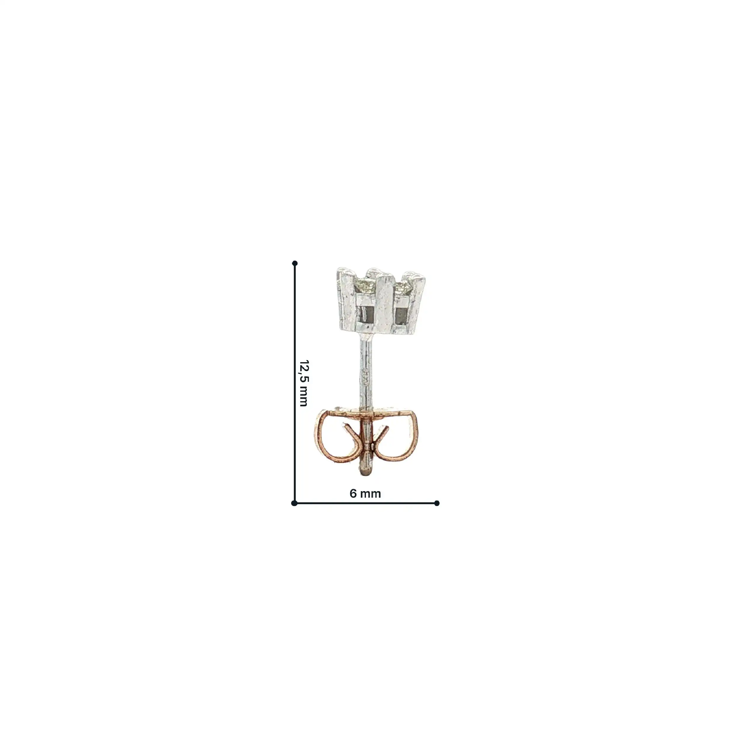 Einzelner Ohrstecker Bicolor mit Brillant Einzelner Ohrstecker Bicolor mit Brillant