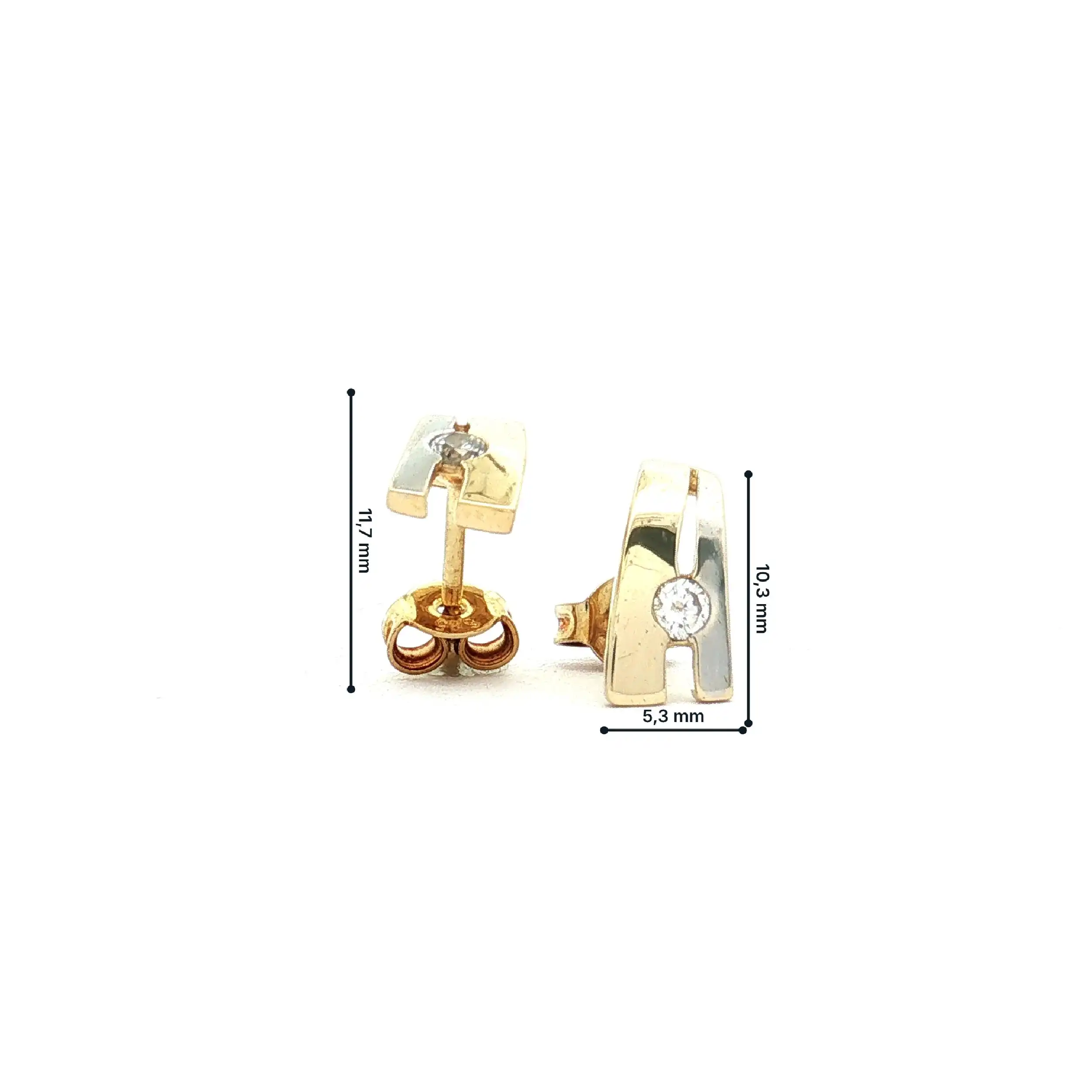 Ohrstecker Bicolor mit Zirkonia