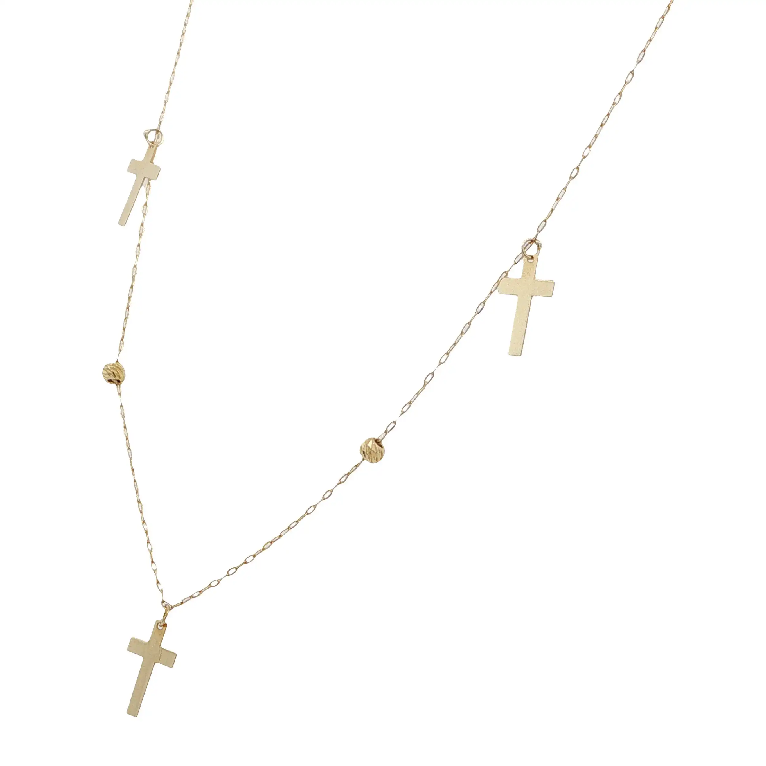 Collier Gelbgold mit Kreuzanhängern Collier Gelbgold mit Kreuzanhängern