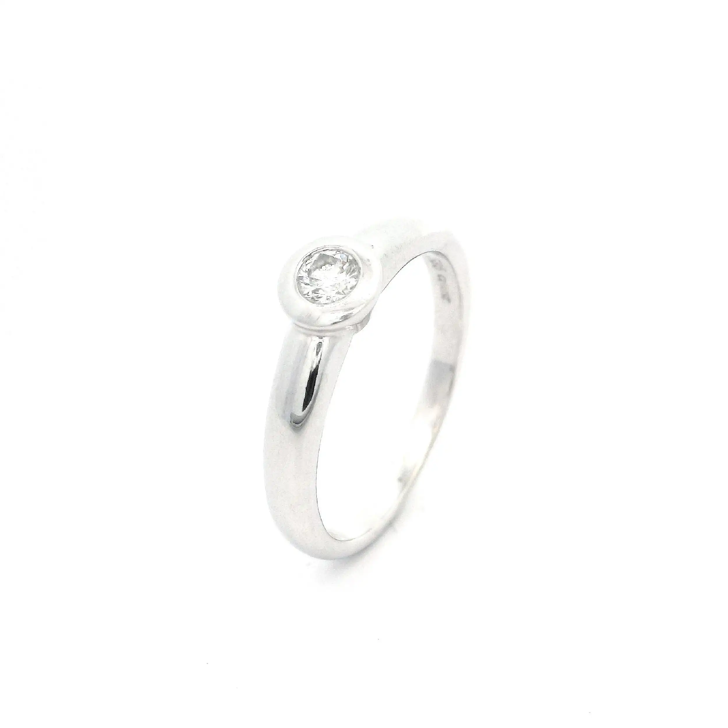 Ring Weißgold Christ, graviert mit 0,15ct Ring Weißgold Christ, graviert mit 0,15ct