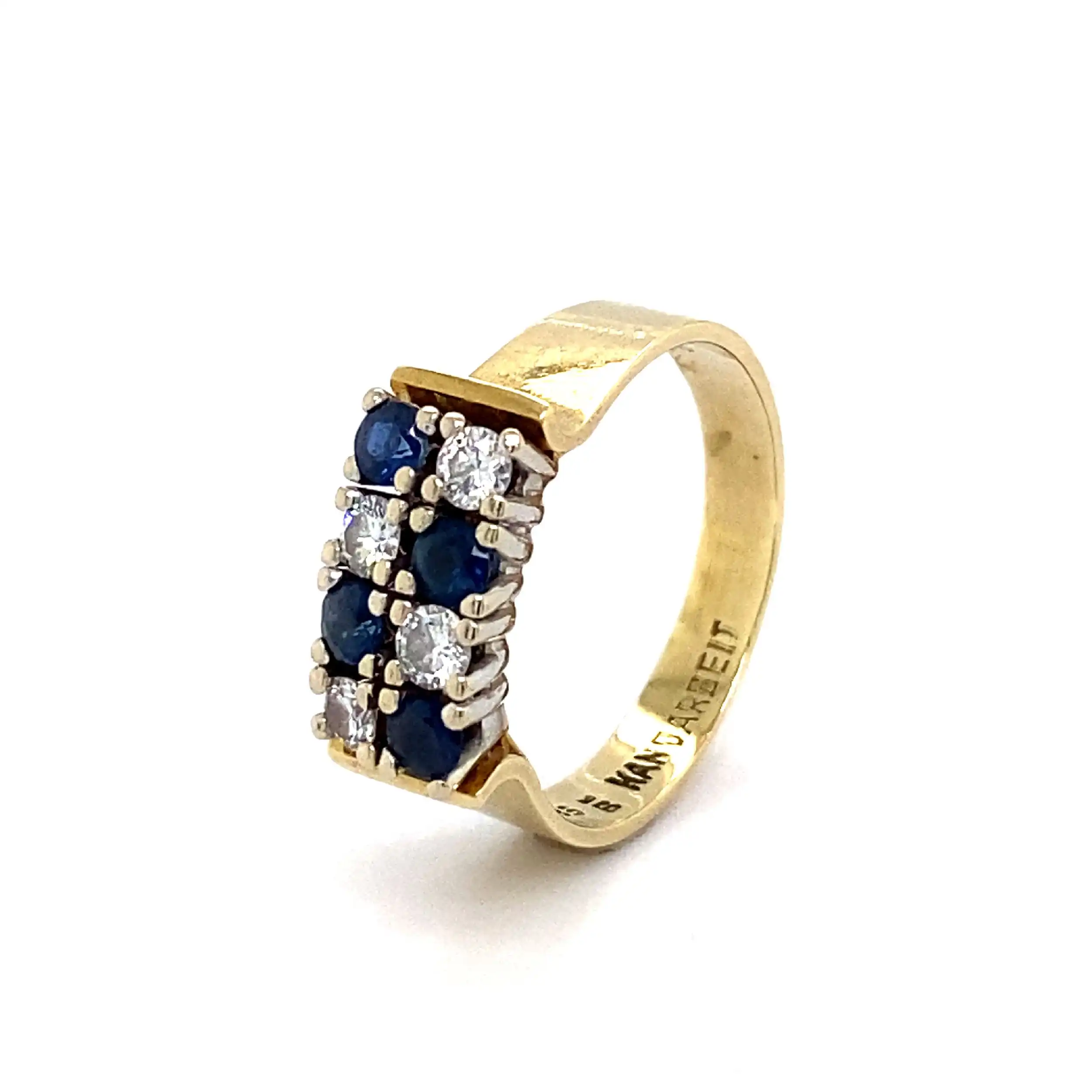 Ring Bicolor mit Brillanten und blauen Farbsteinen Ring Bicolor mit Brillanten und blauen Farbsteinen