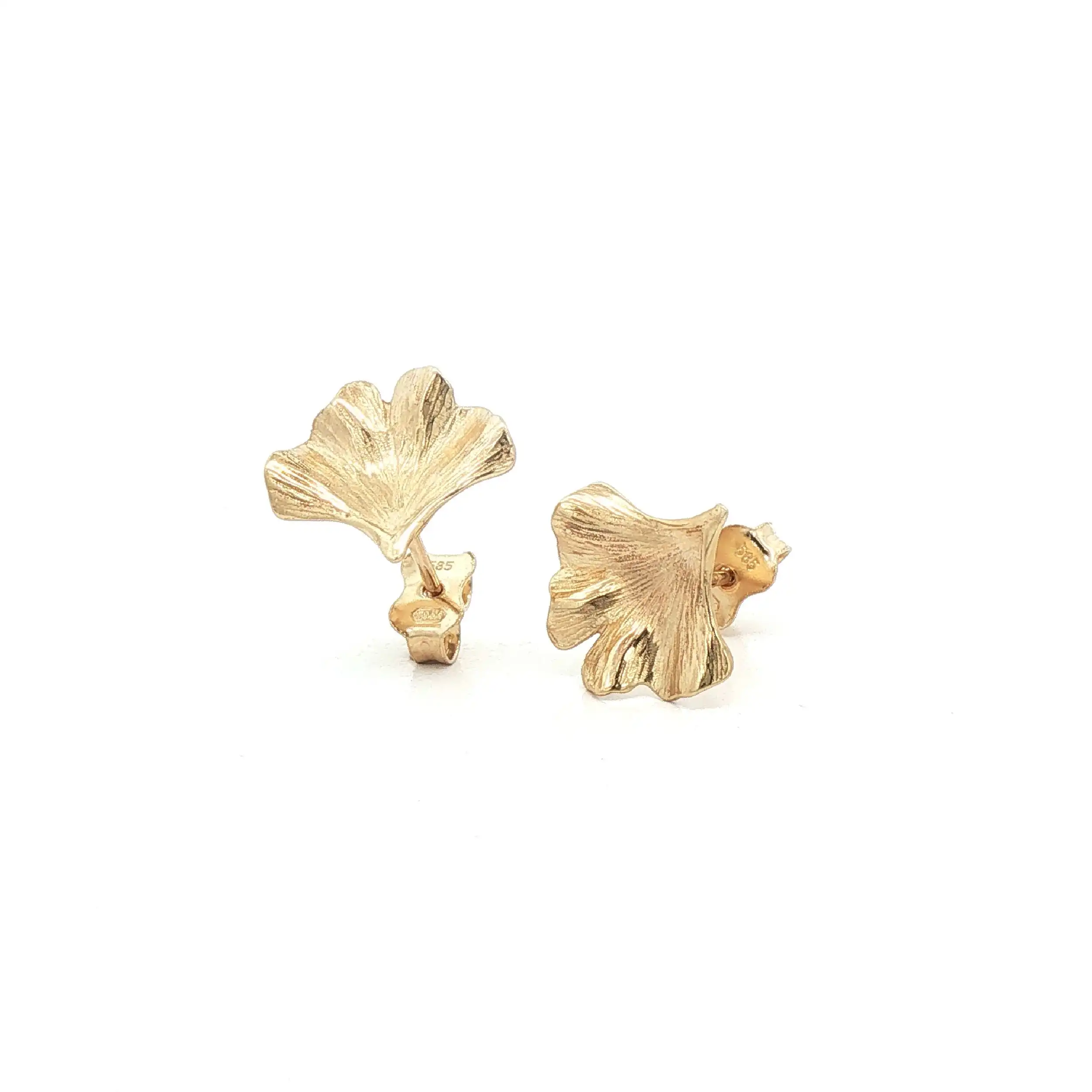 Ohrstecker Gelbgold "Ginkoblatt"