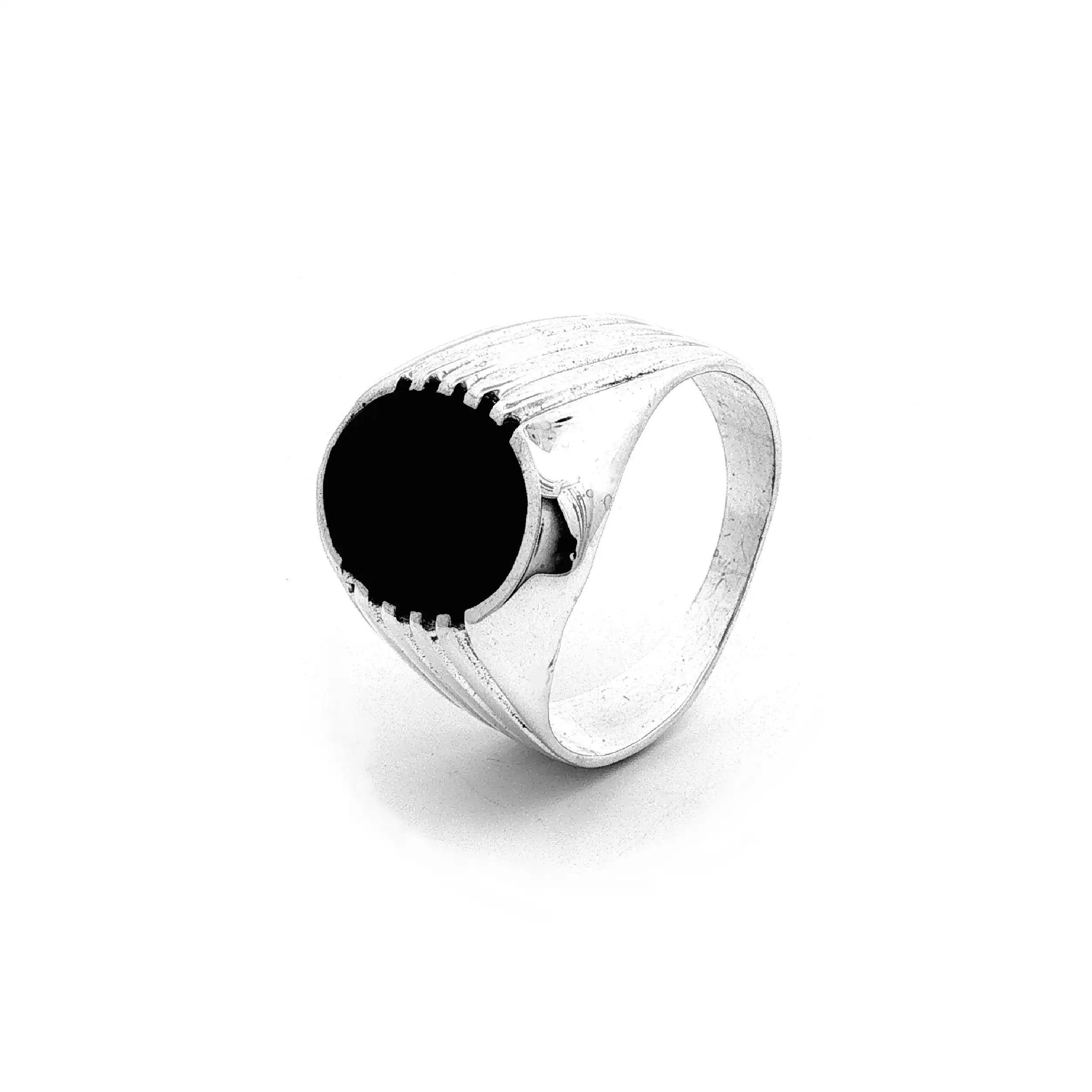 Ring Silber mit schwarzem Farbstein