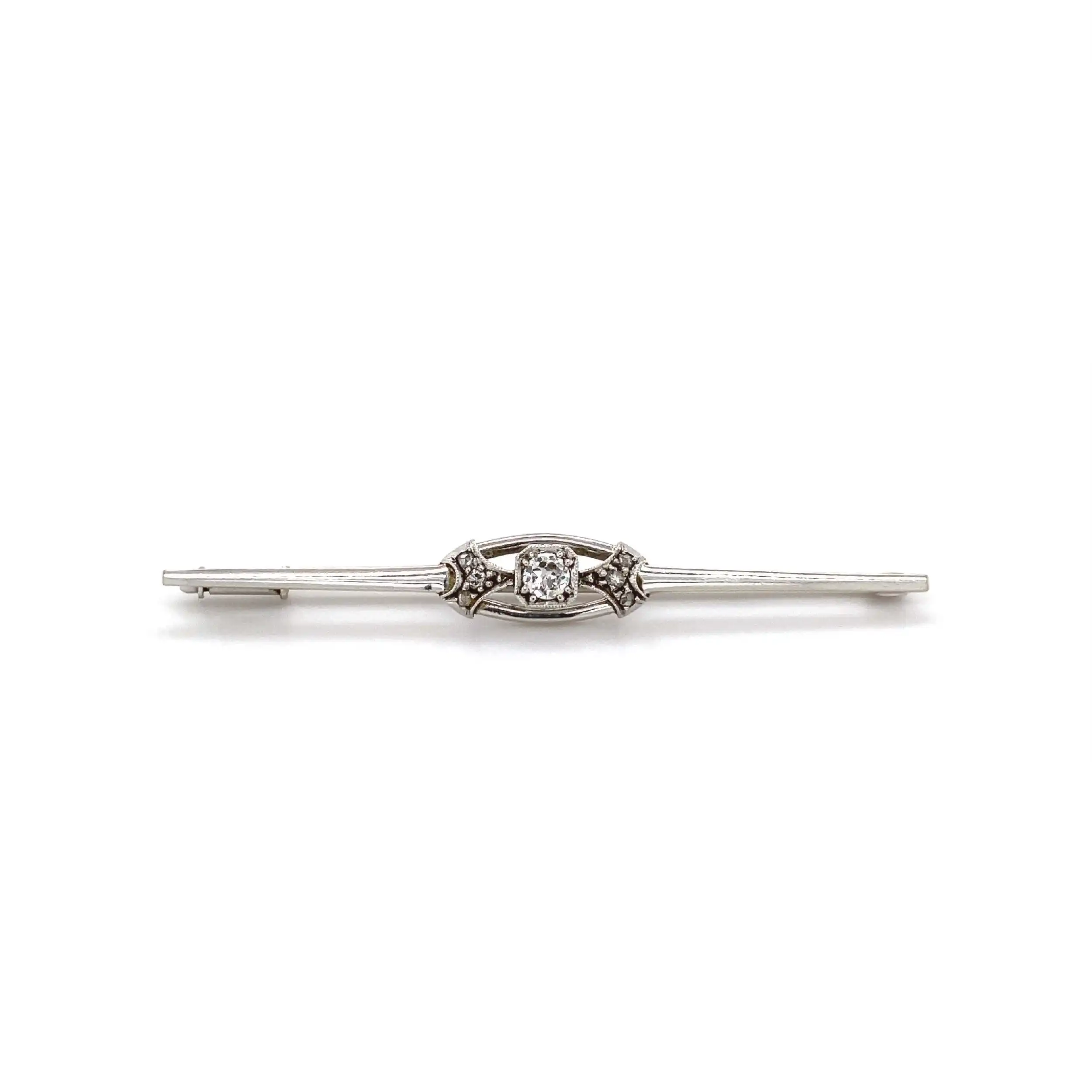 Brosche Weißgold mit Diamanten und Brillant Brosche Weißgold mit Diamanten und Brillant