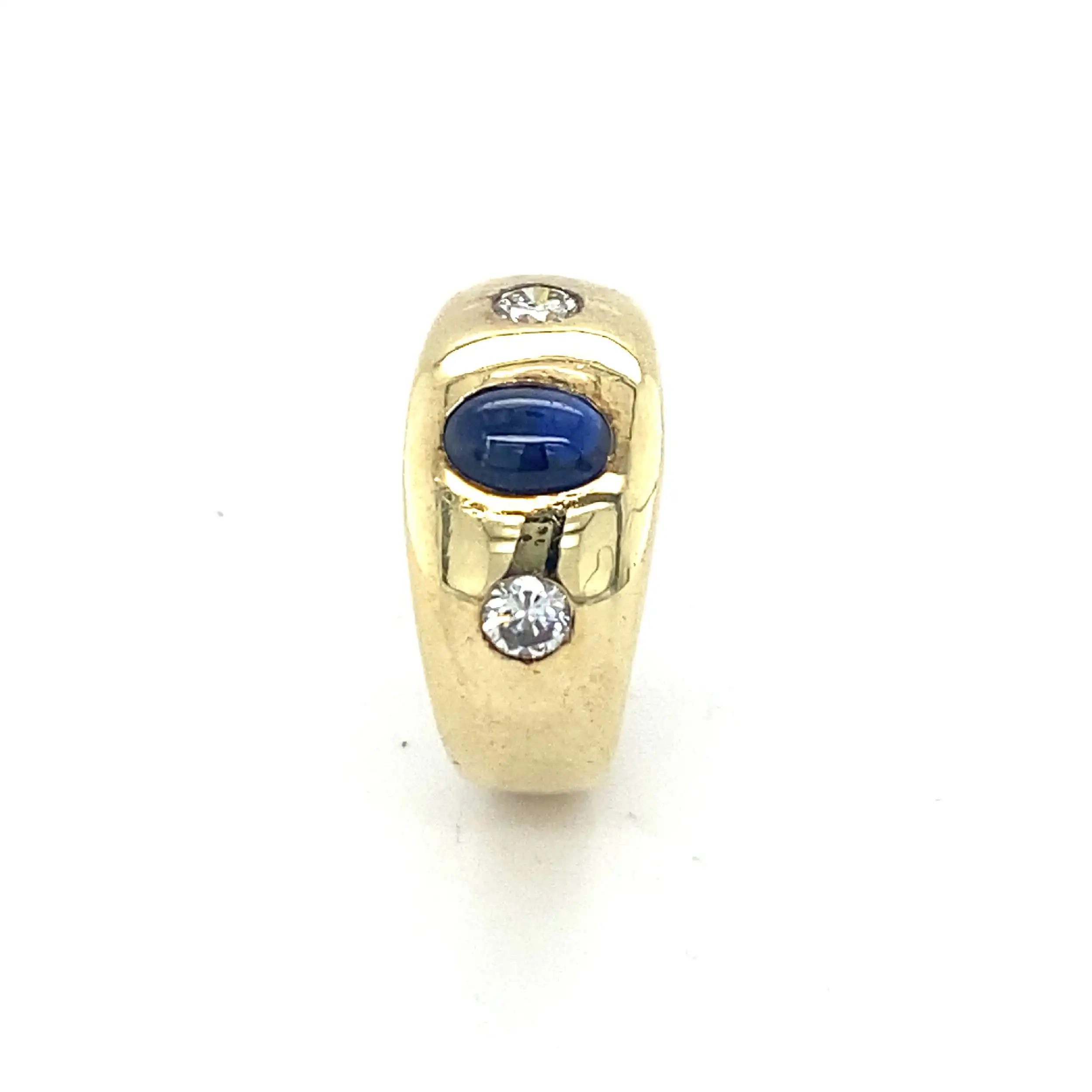 Bandring mit Saphircabochon und Brillanten Bandring mit Saphircabochon und Brillanten