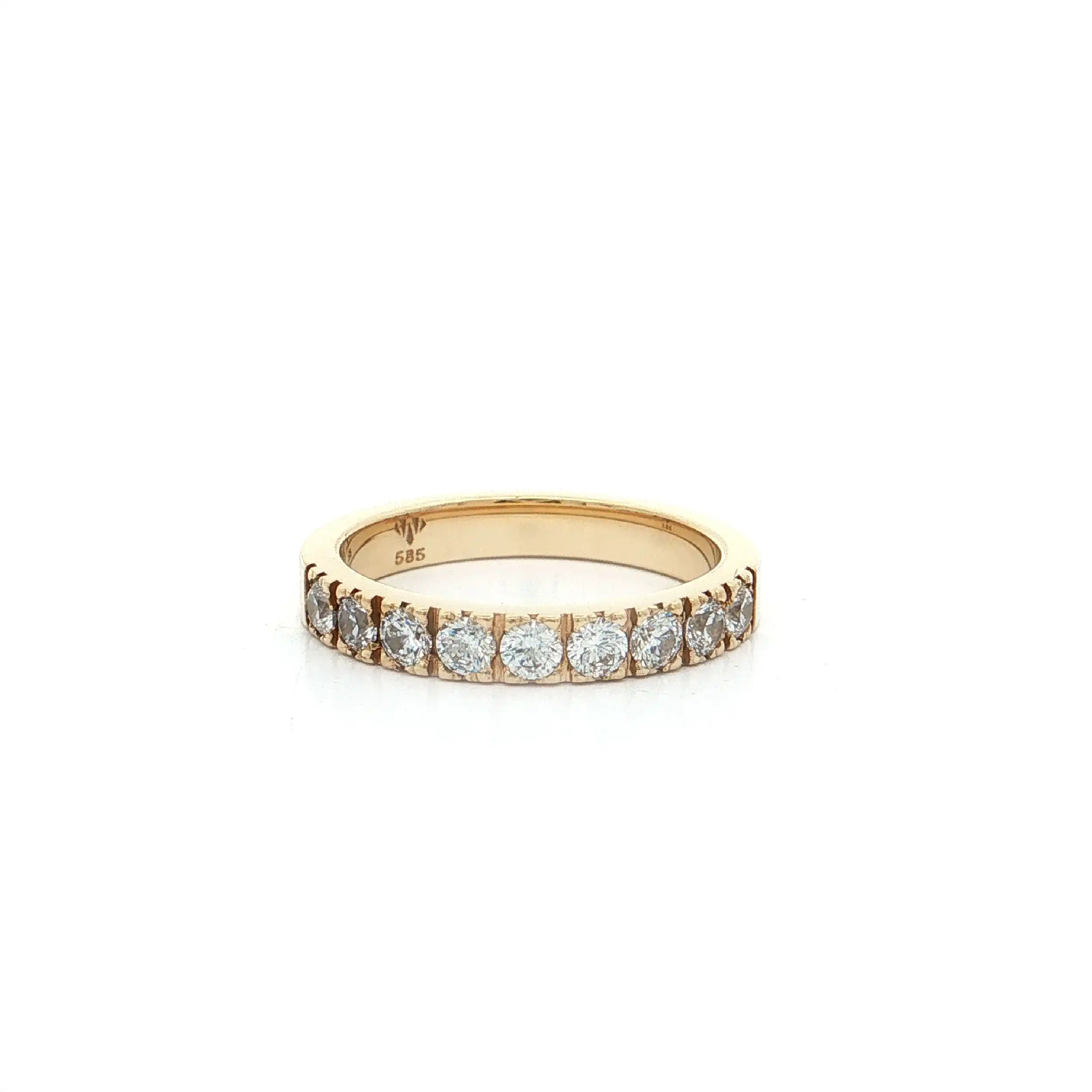 Halbmemoryring Gelbgold mit Zirkonia