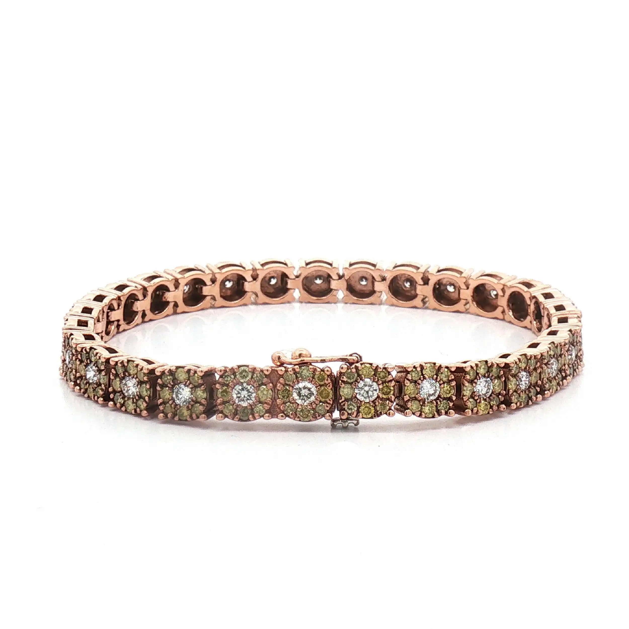 Tennisarmband Rotgold mit Brillanten und Fancy Yellow Brillanten