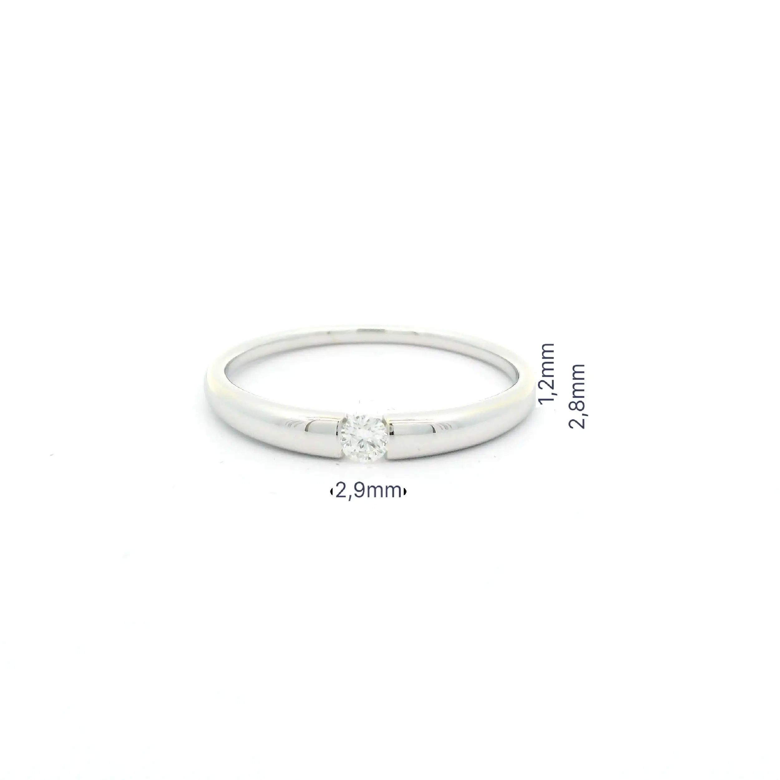Ring Weißgold mit Brillant, graviert mit 0,09ct. W/SI