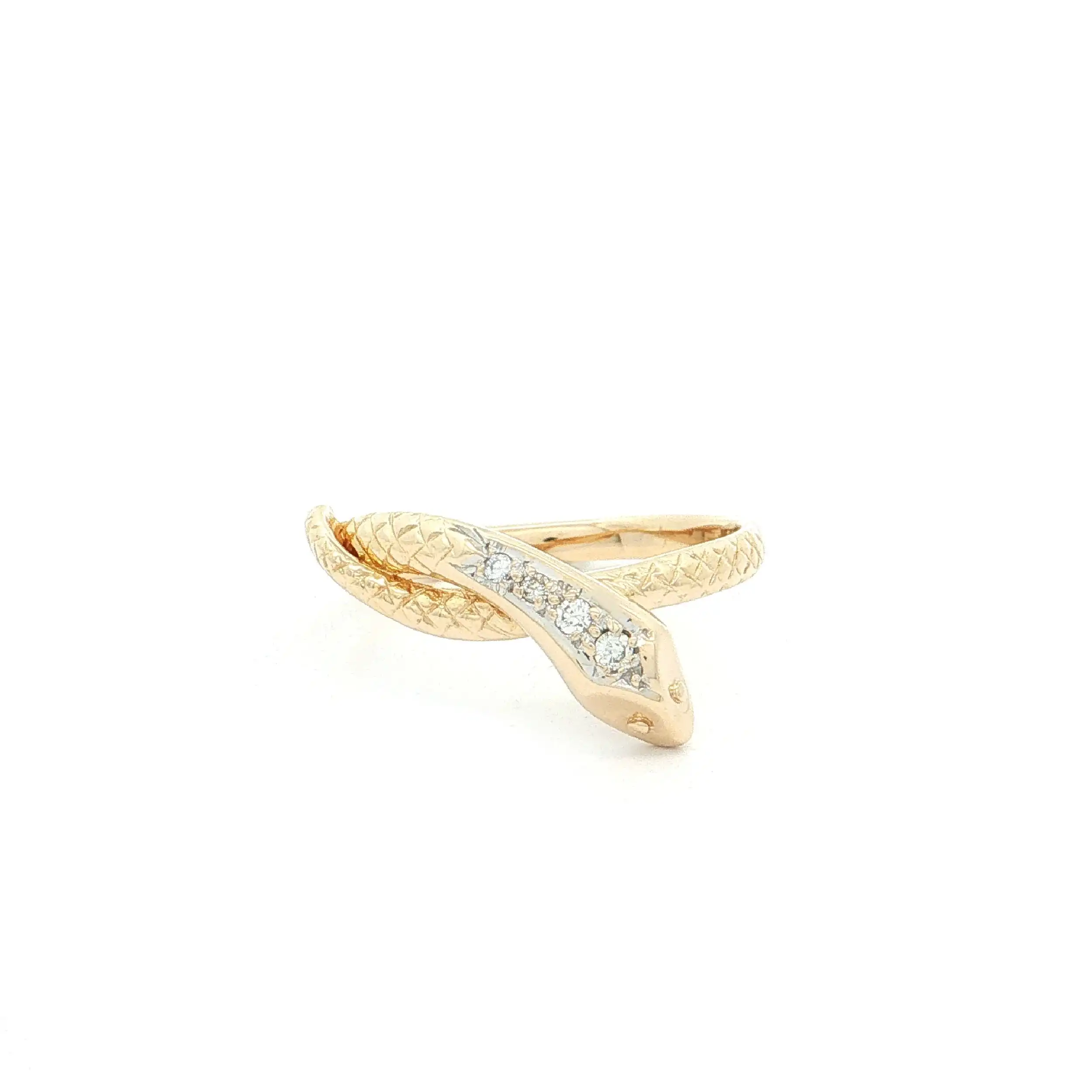 Schlangenring Gelbgold mit Brillanten