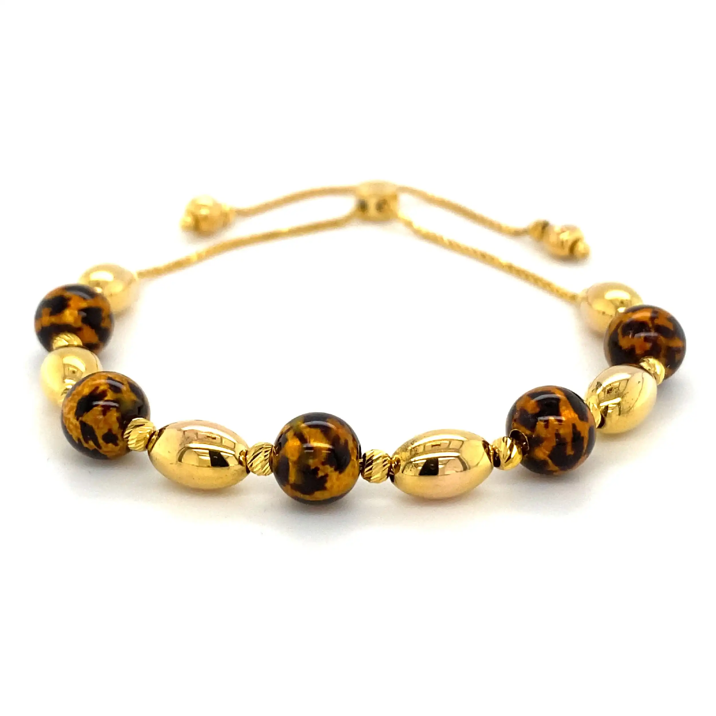Armband Gelbgold Kugeln mit Farbeinlage Armband Gelbgold Kugeln mit Farbeinlage