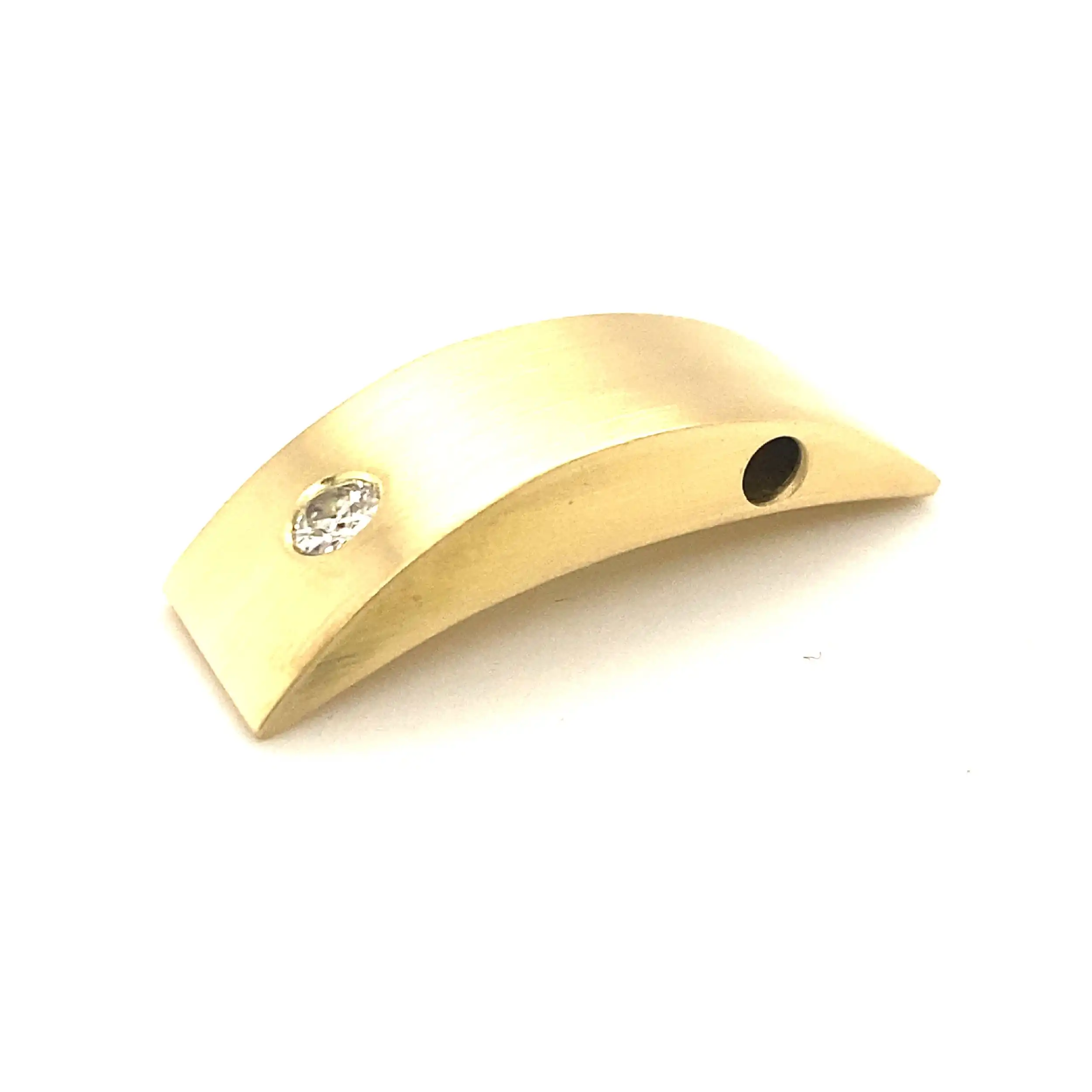 Anhänger Gelbgold mit Brillant, teils mattiert Anhänger Gelbgold mit Brillant, teils mattiert