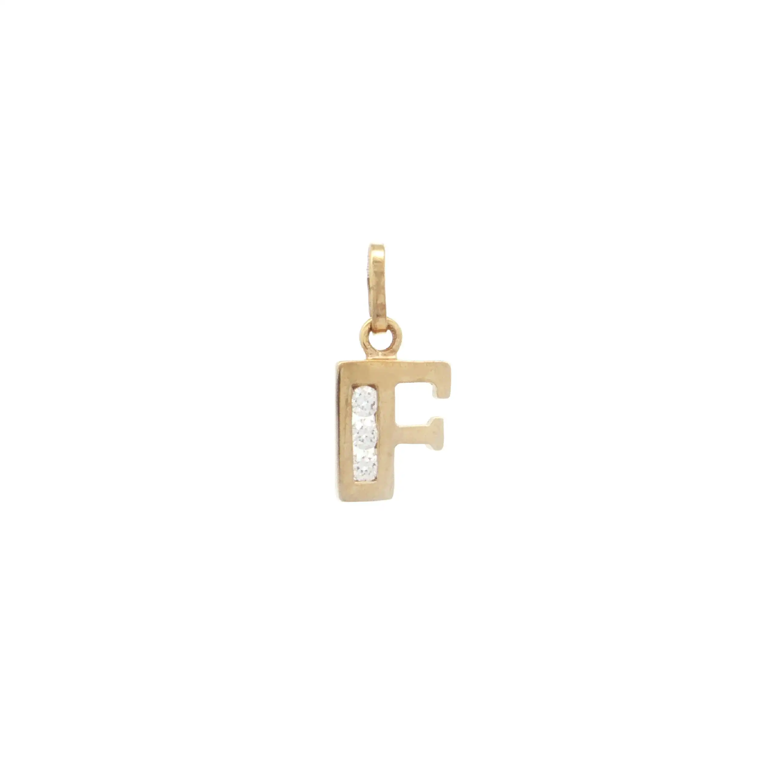 Anhänger Gelbgold "F" mit Zirkonia