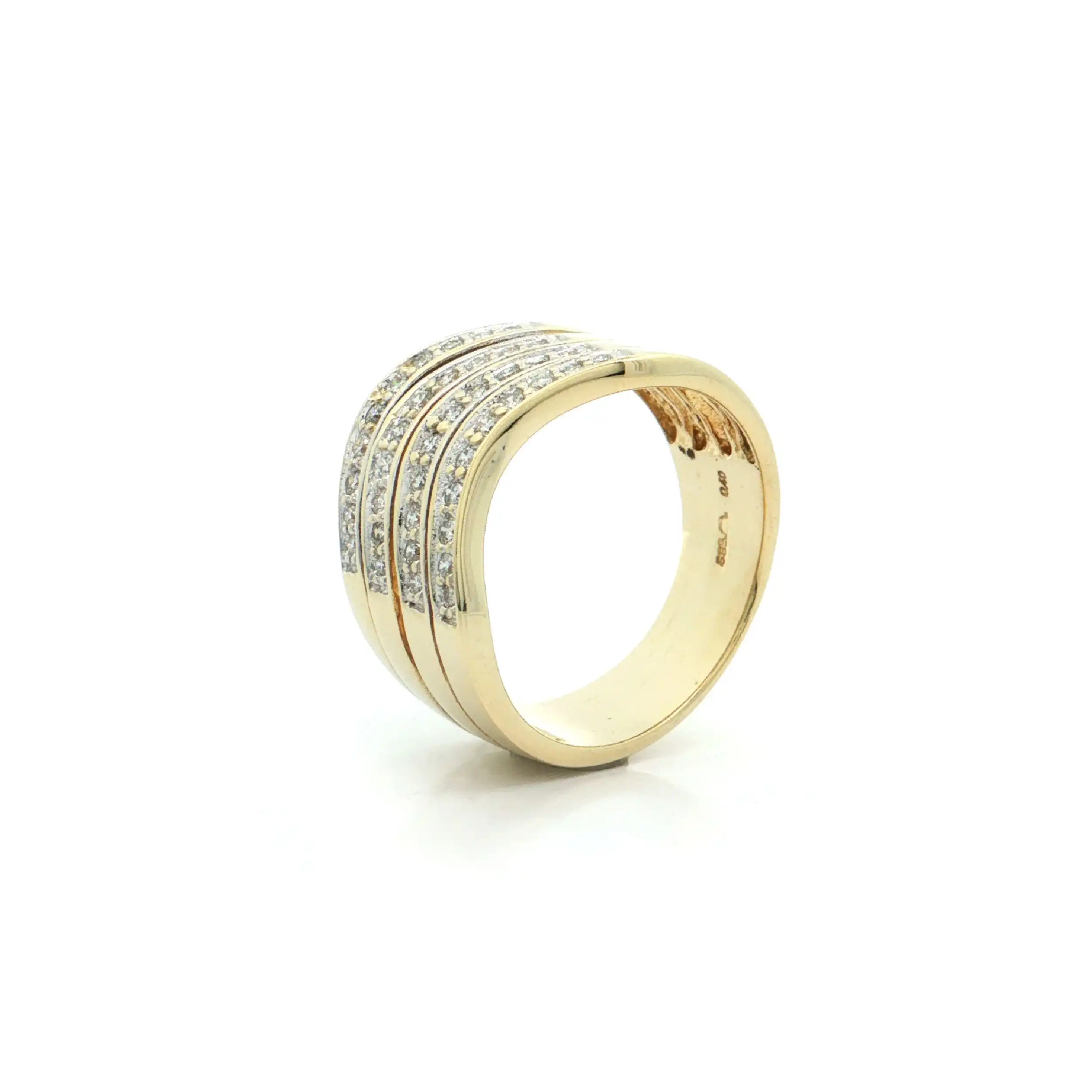 Ring Bicolor mit Brillanten, graviert mit 0,40ct