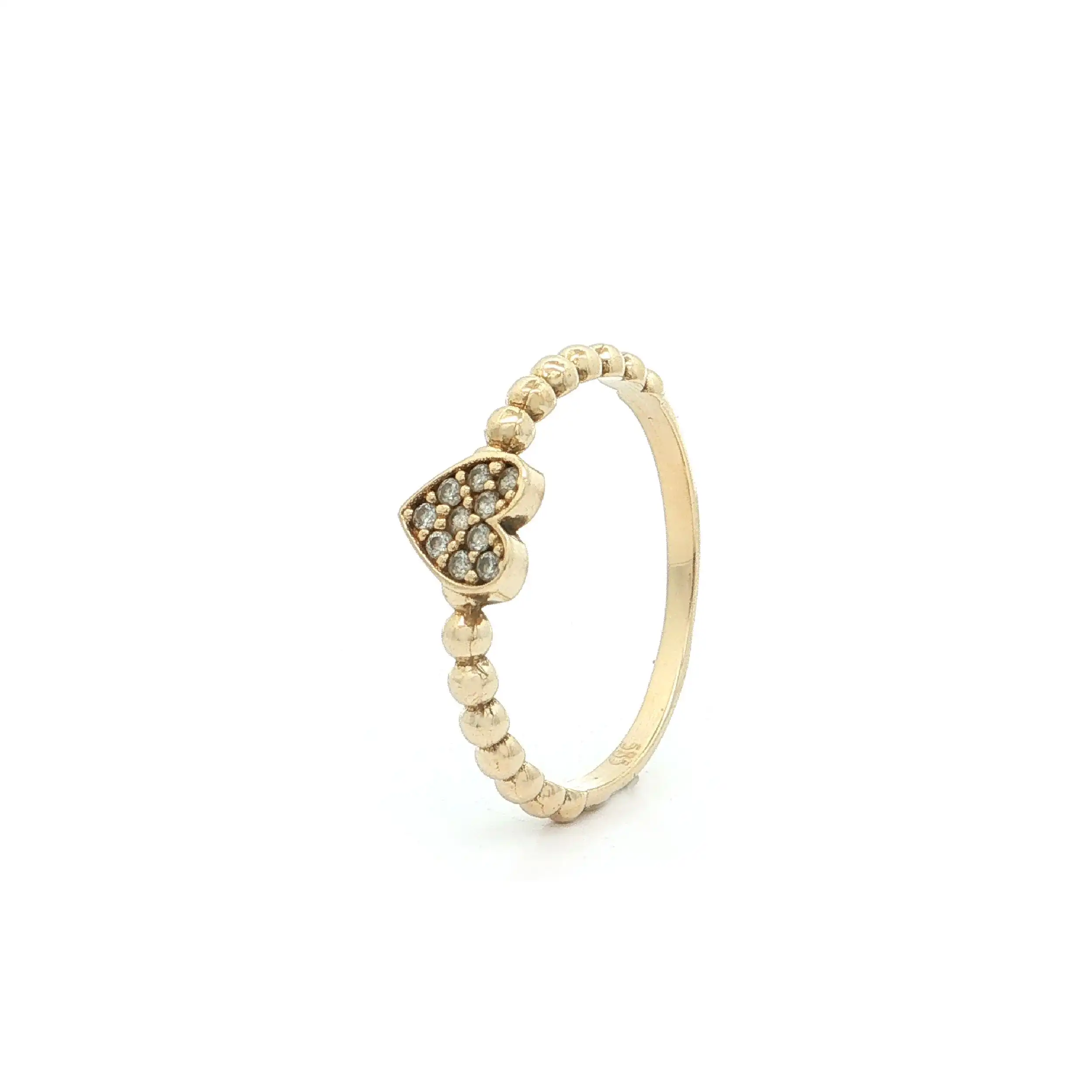 Ring Gelbgold Herz mit Zirkonia