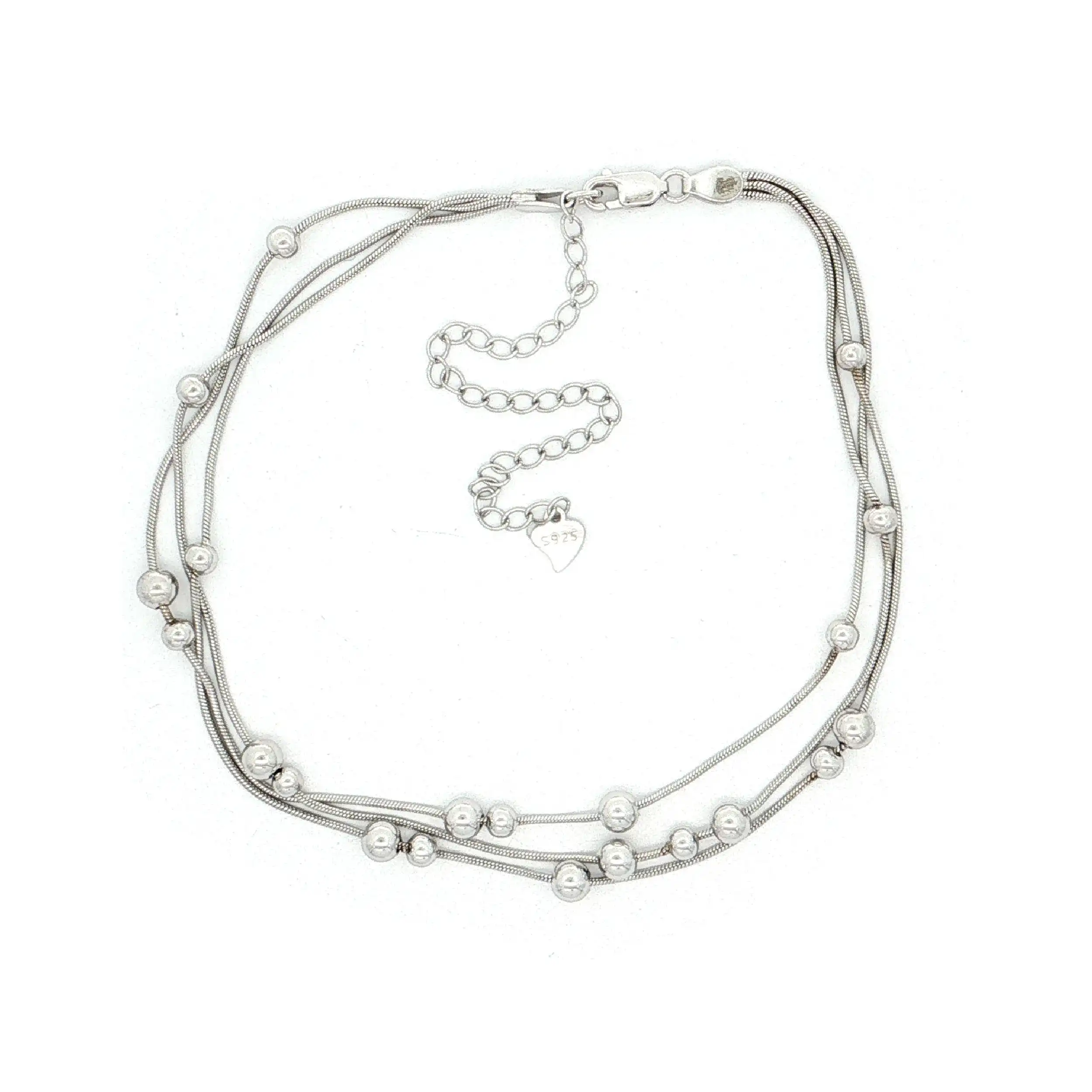 Fußkettchen Silber mit Kugeln
