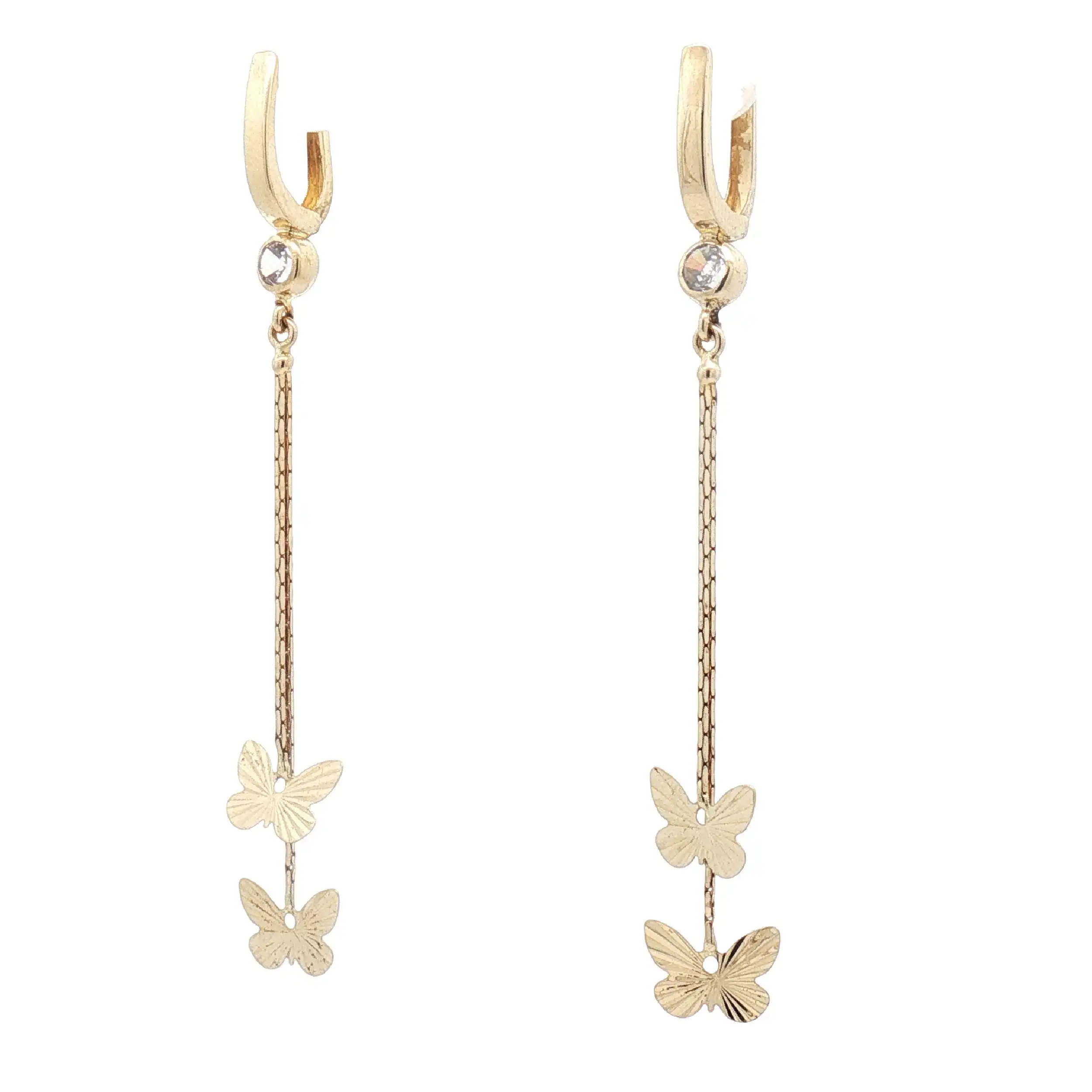 Ohrhänger Gelbgold Schmetterlinge mit Zirkonia Ohrhänger Gelbgold Schmetterlinge mit Zirkonia