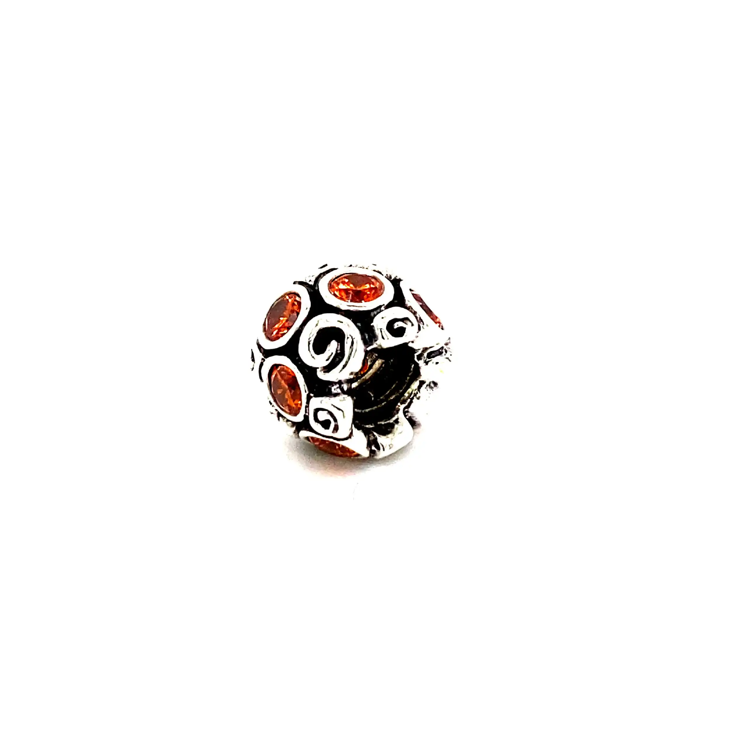 Silberanhänger Pandora Charm - Sternenwirbel mit orangenen Zirkonia Silberanhänger Pandora Charm - Sternenwirbel mit orangenen Zirkonia