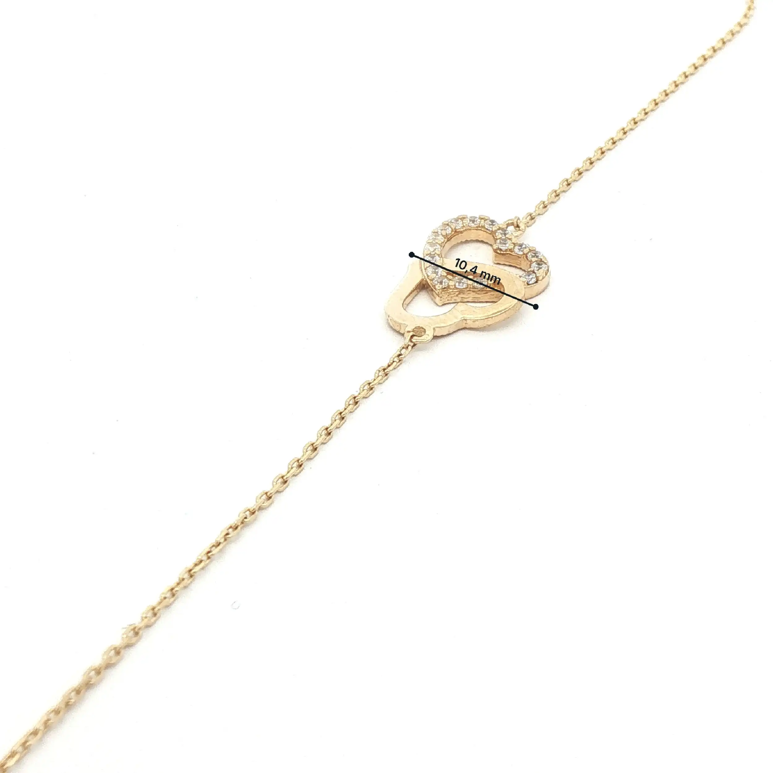 Armband Gelbgold mit Herzen und Zirkonia