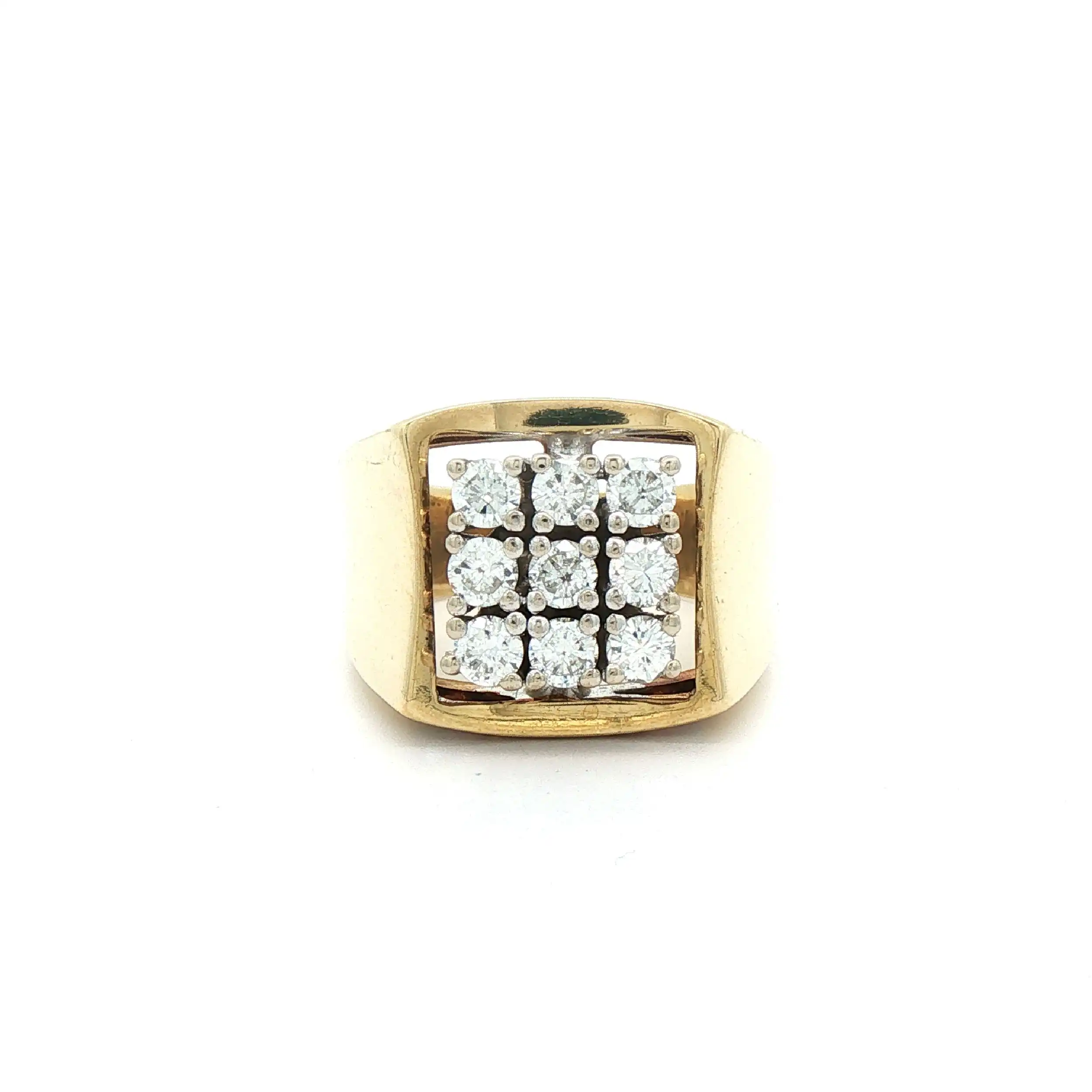 Ring Gelbgold mit Brillanten, graviert mit 0,80ct