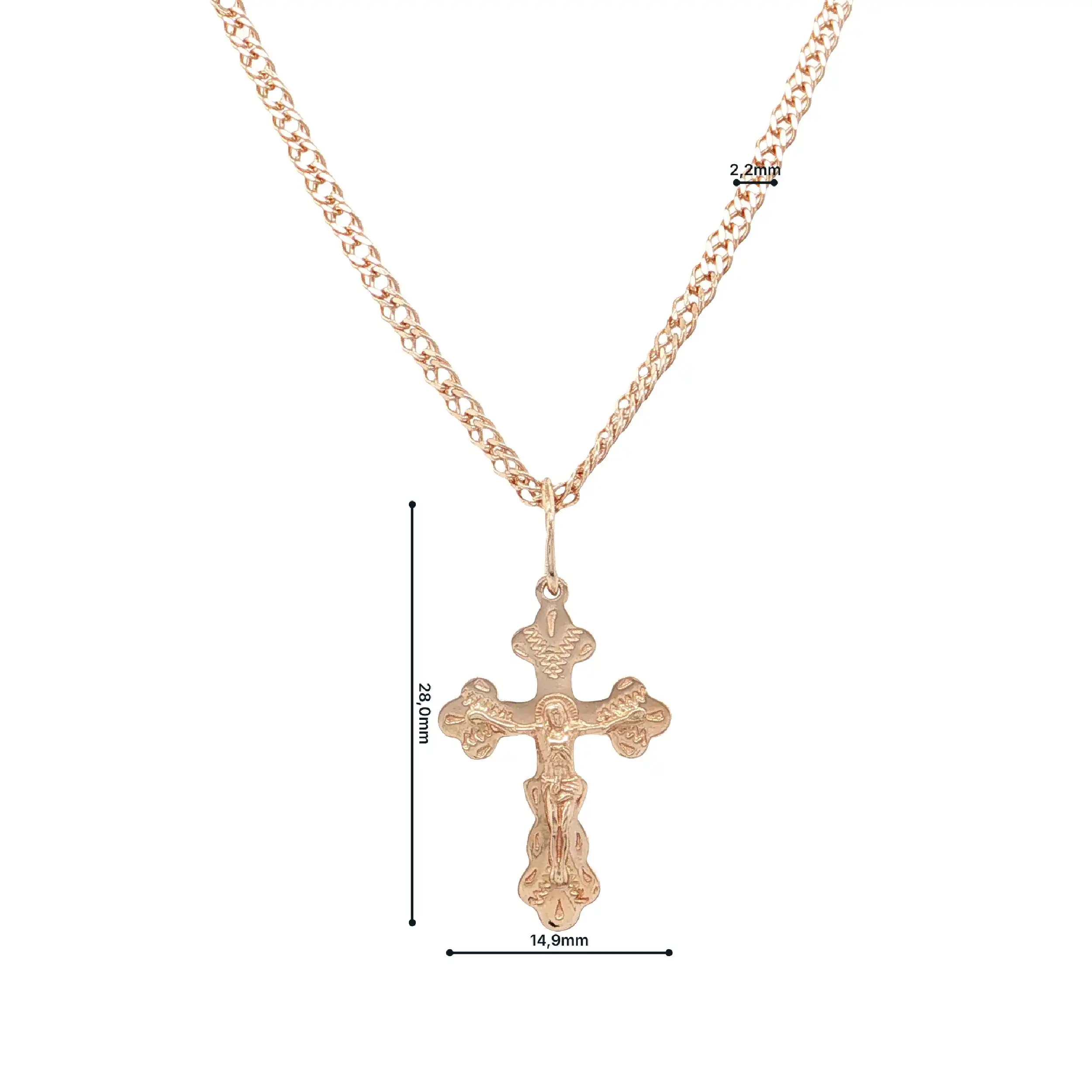 Kette Roségold mit Kreuzanhänger Kette Roségold mit Kreuzanhänger