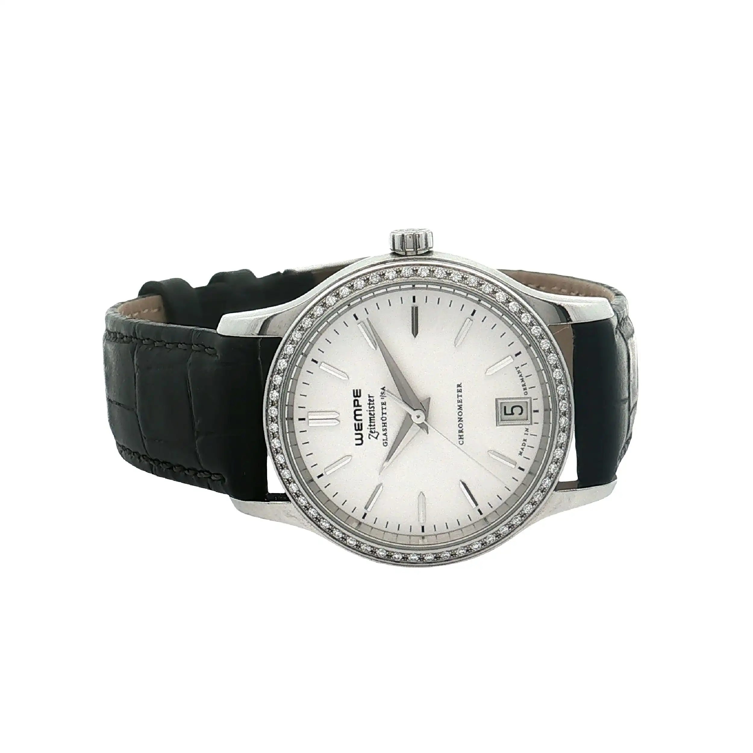 Damenuhr Wempe Zeitmeister Chronometer mit Brillantlünette