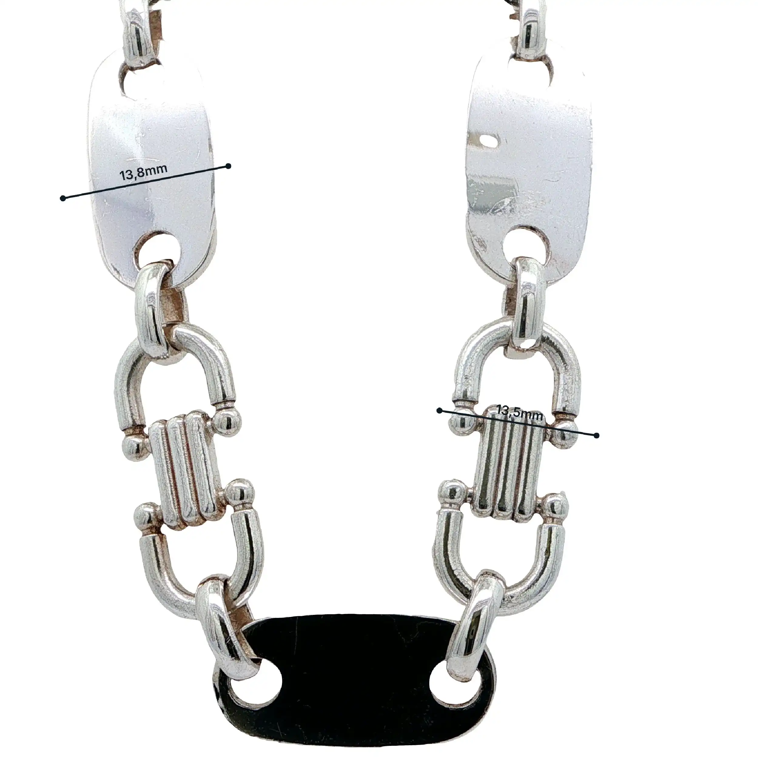 Plattensteigbügelkette Silber