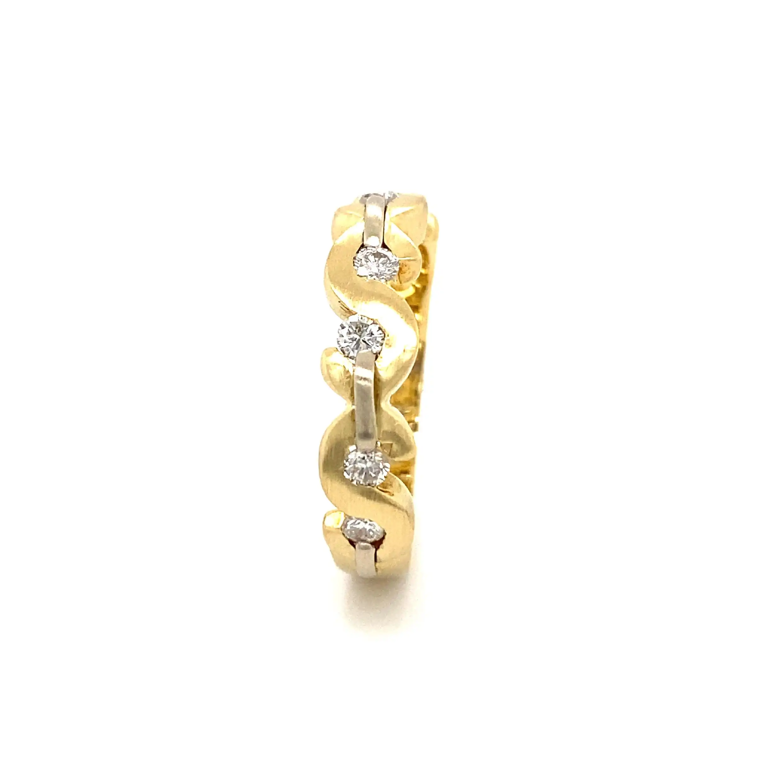 Ring Gelbgold mattiert mit Brillanten