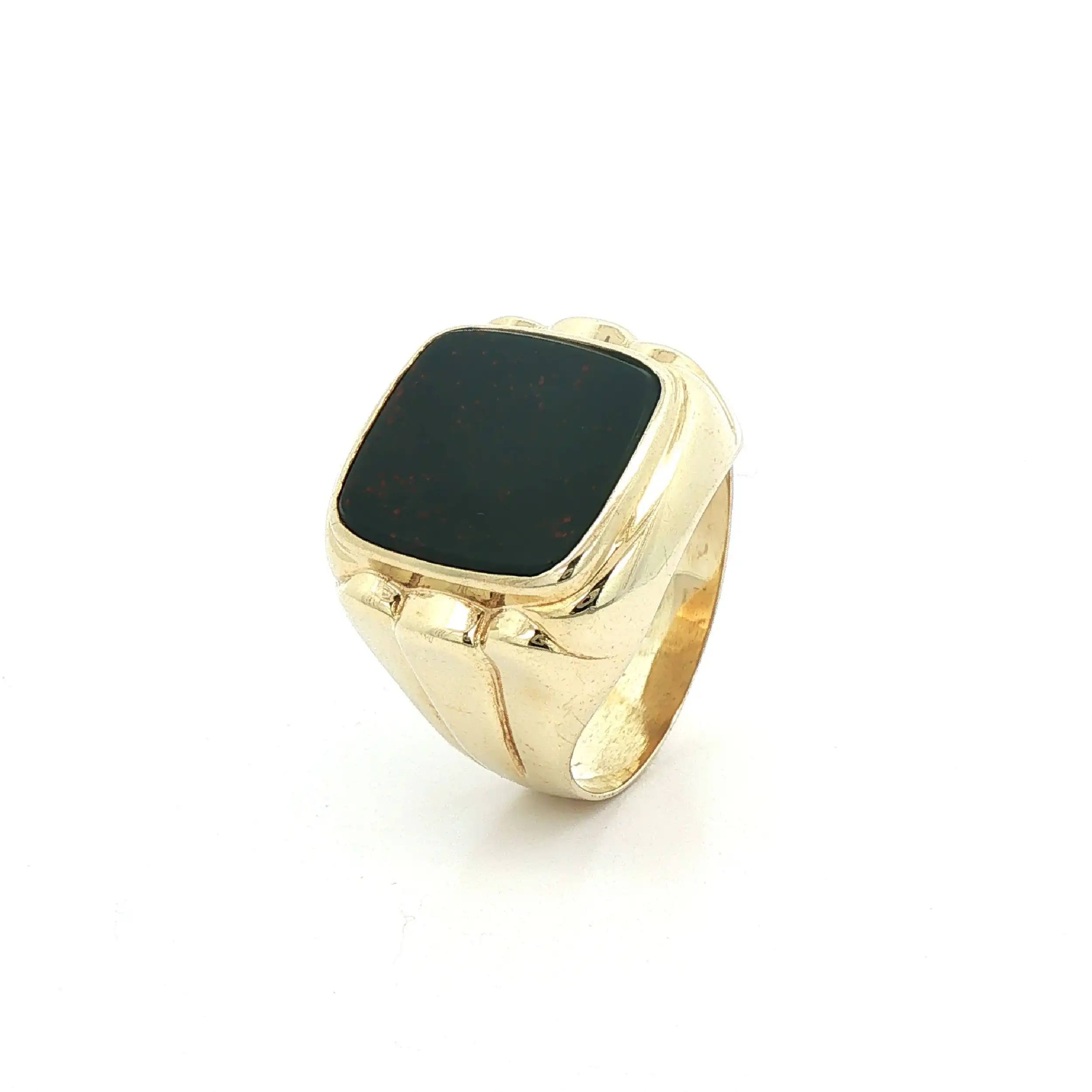 Herrenring Gelbgold mit Blutjaspis