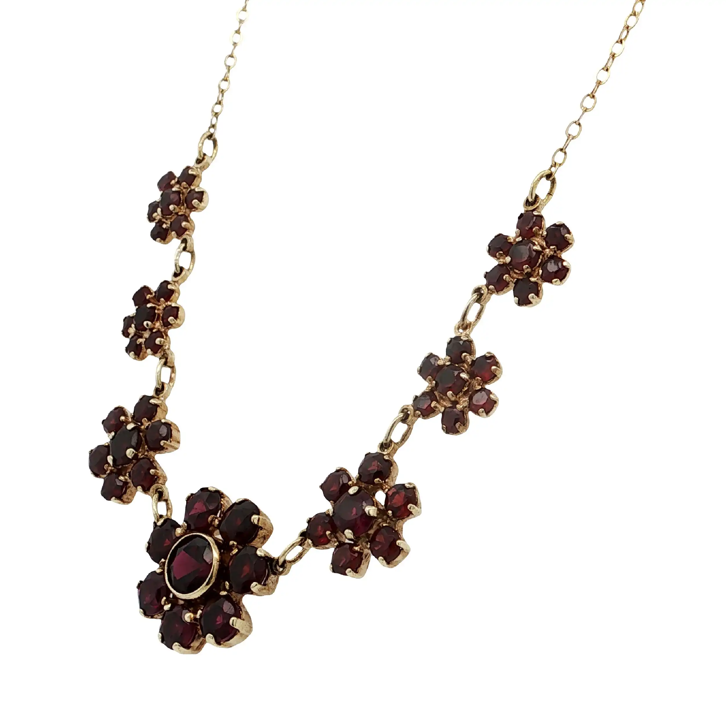 Collier Gelbgold mit Granat Collier Gelbgold mit Granat