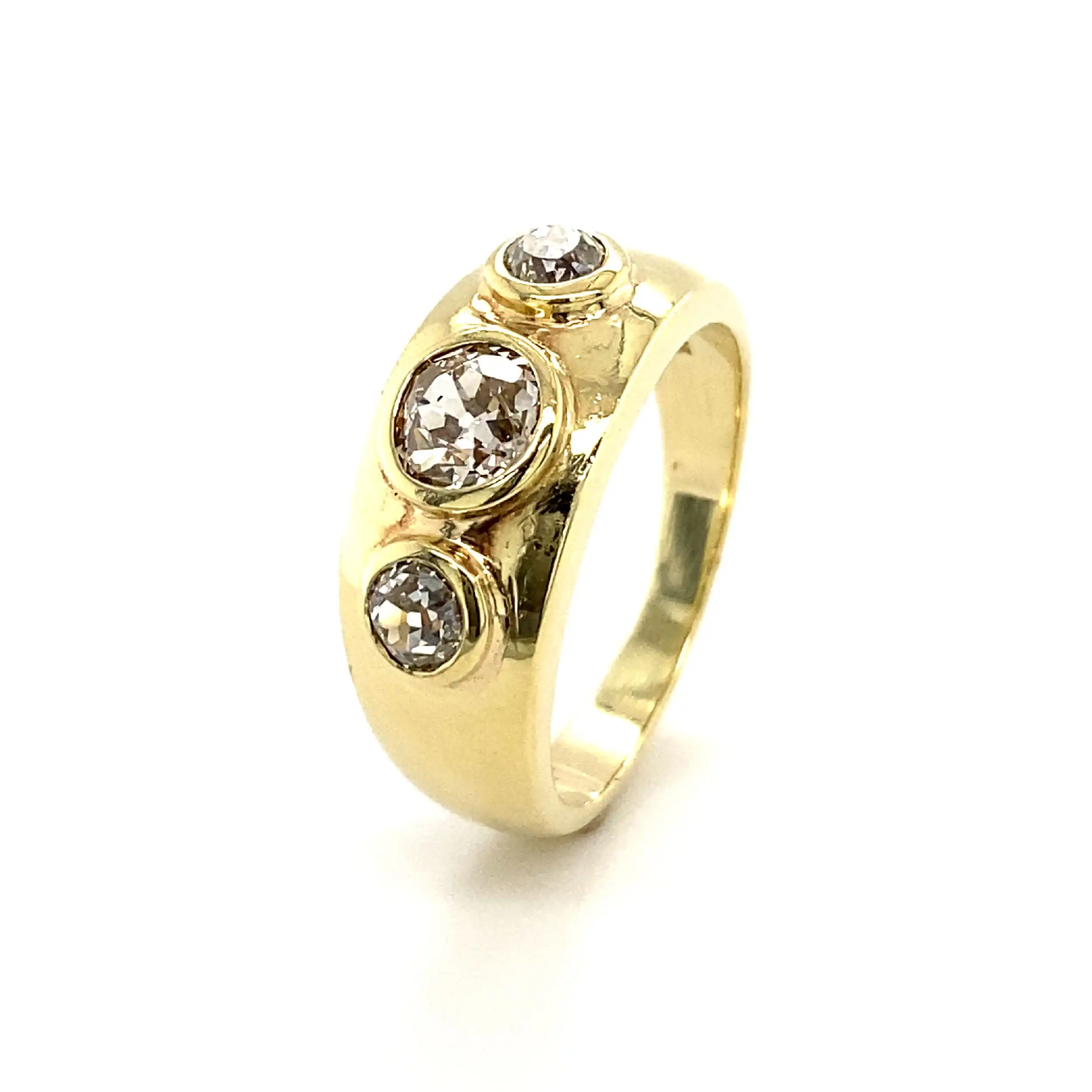 Ring Gelbgold mit Altschliff-Brillanten Ring Gelbgold mit Altschliff-Brillanten