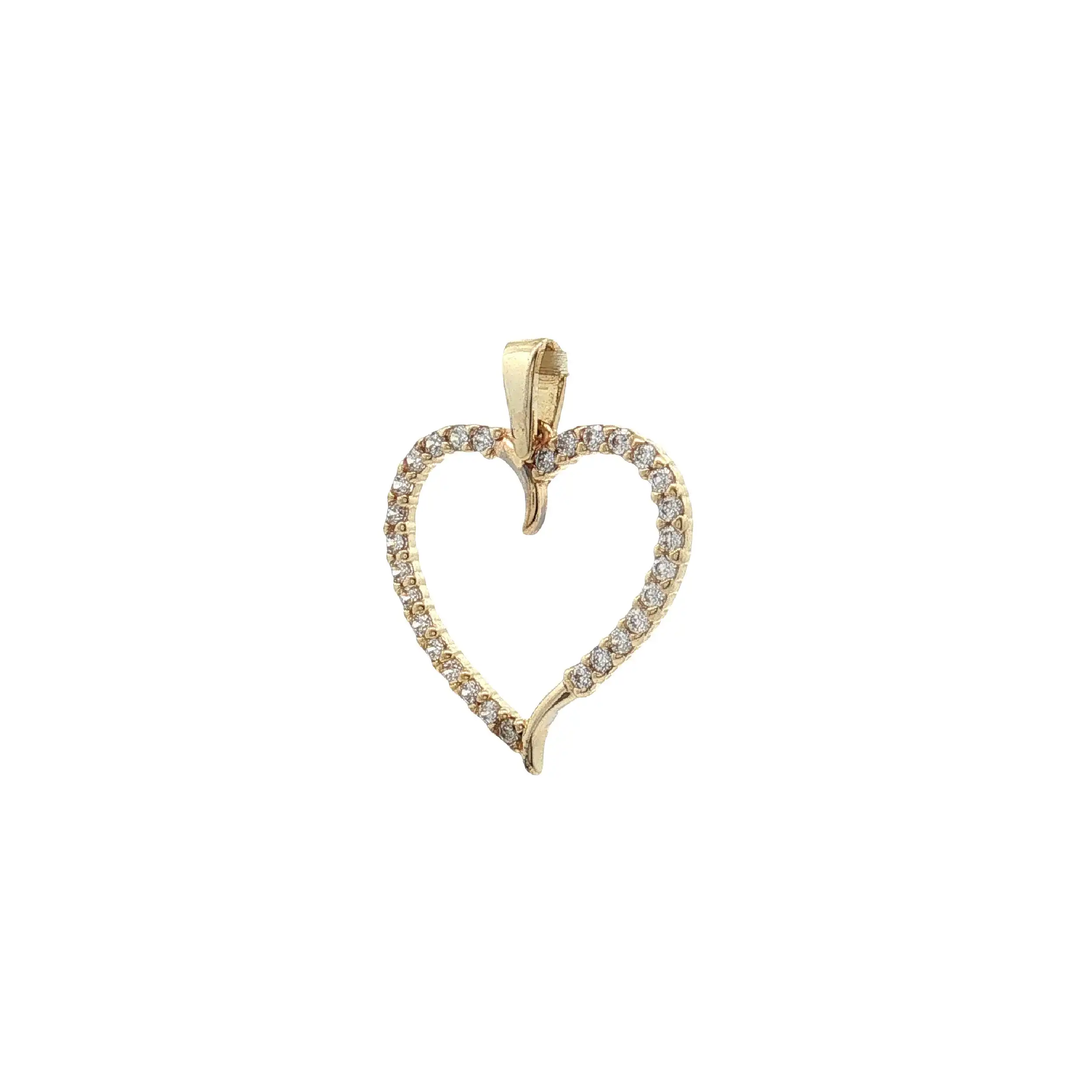 Anhänger Gelbgold Herz mit Zirkonia