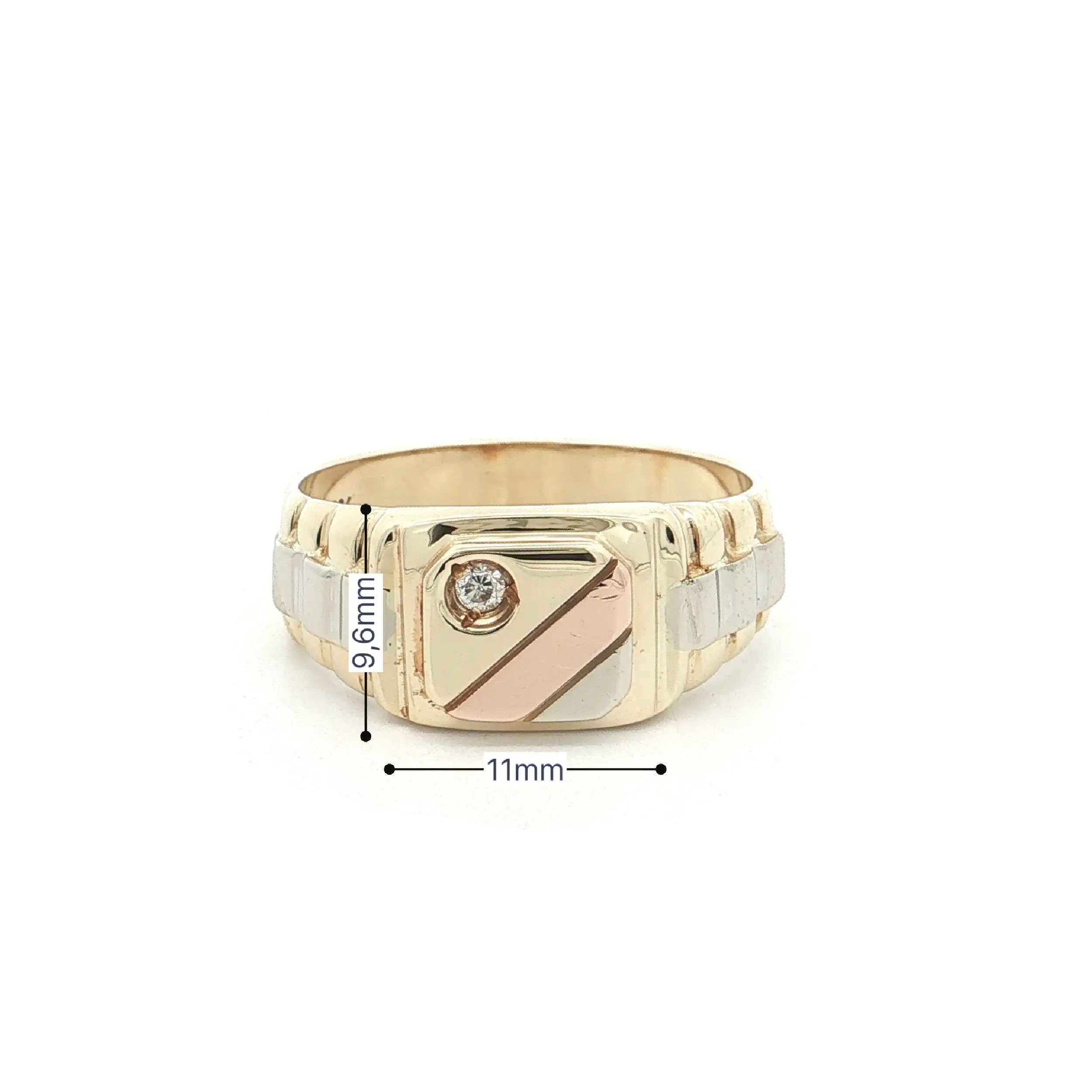 Ring Tricolor mit Zirkonia