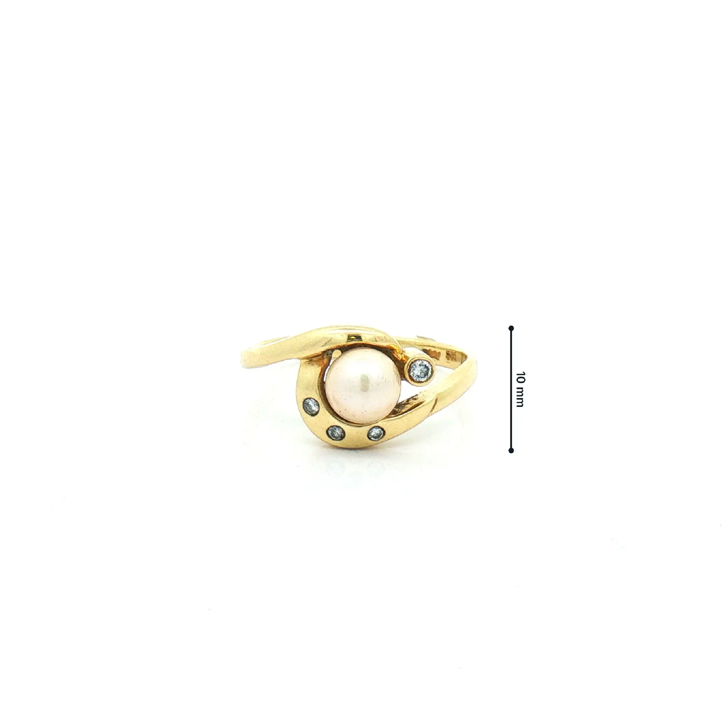 Ring Gelbgold mit Perle und Brillanten Ring Gelbgold mit Perle und Brillanten