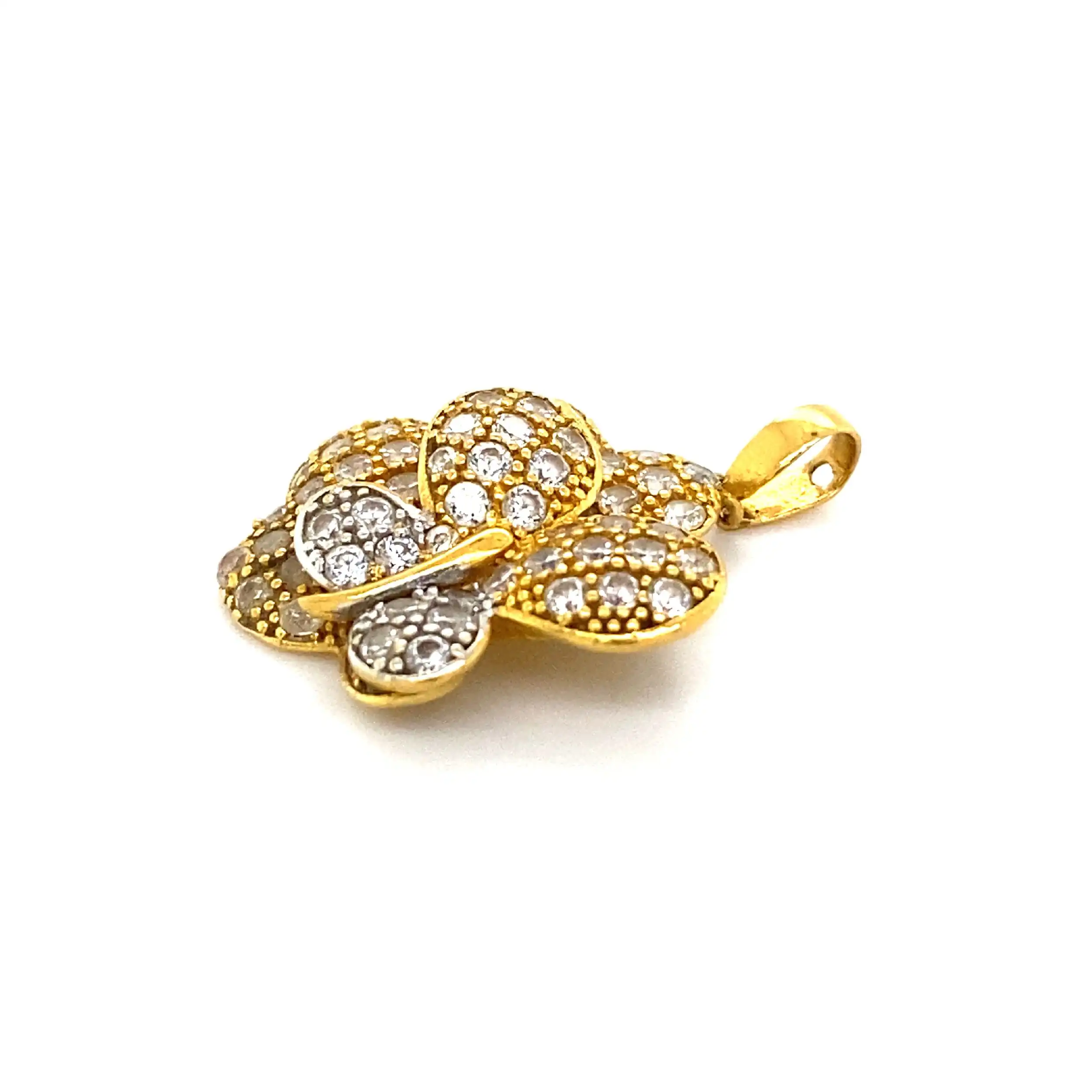 Anhänger Gelbgold Blume mit Zirkonia Anhänger Gelbgold Blume mit Zirkonia