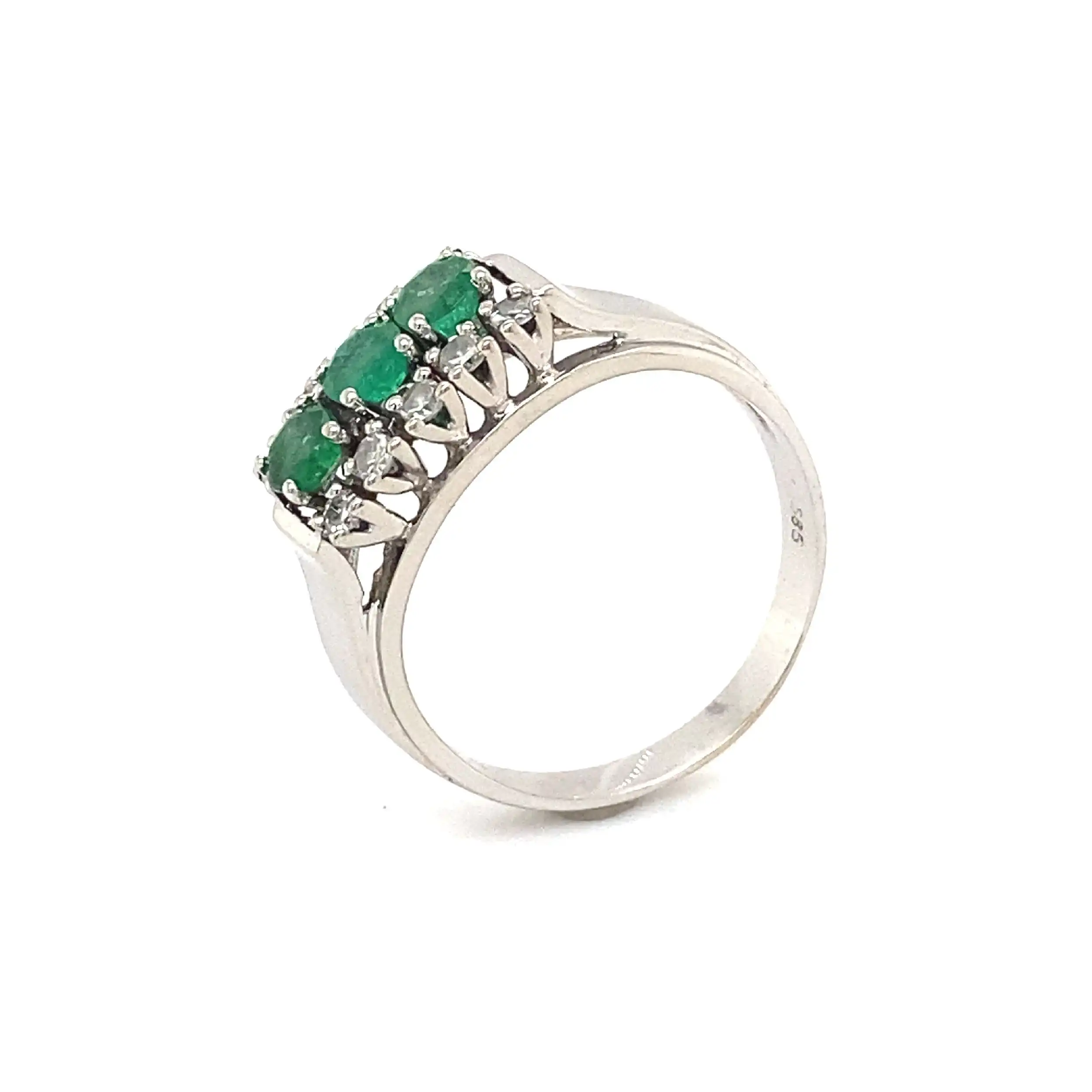 Ring Weißgold mit Smaragden & Diamanten