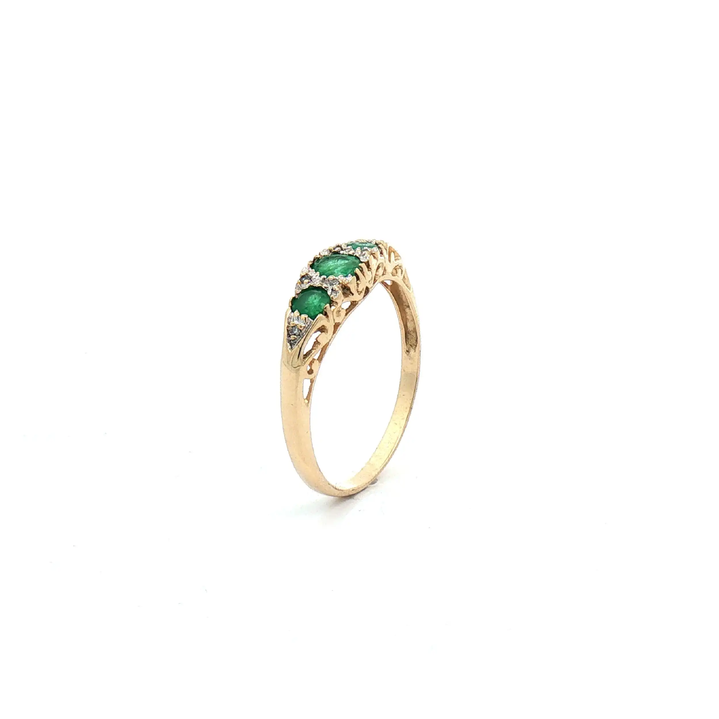 Ring Bicolor mit Diamanten und grünen Farbsteinen Ring Bicolor mit Diamanten und grünen Farbsteinen